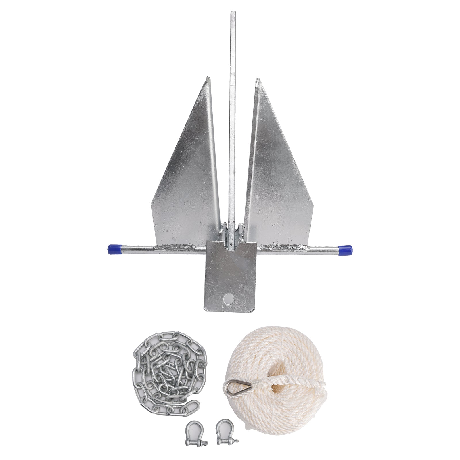 Kit gegalvaniseerd bootanker 13 lbs schuifanker & Ketting & Touw Zilver Voor Boot 13lbs