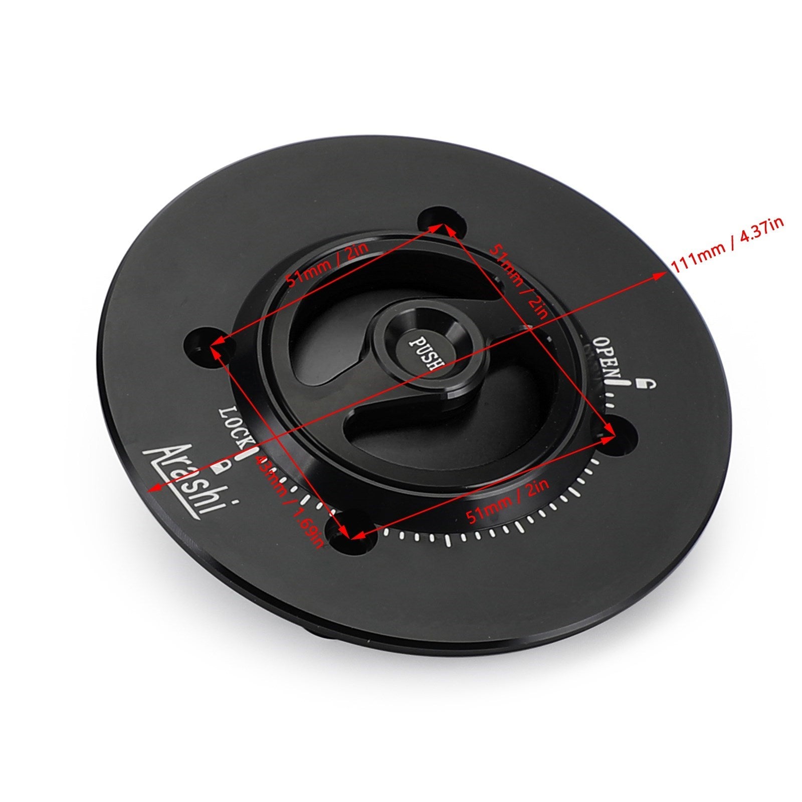Quick Release Fuel Gas Cap Black For Kawasaki Ninja 400 650 ZX-6R 2019-2022