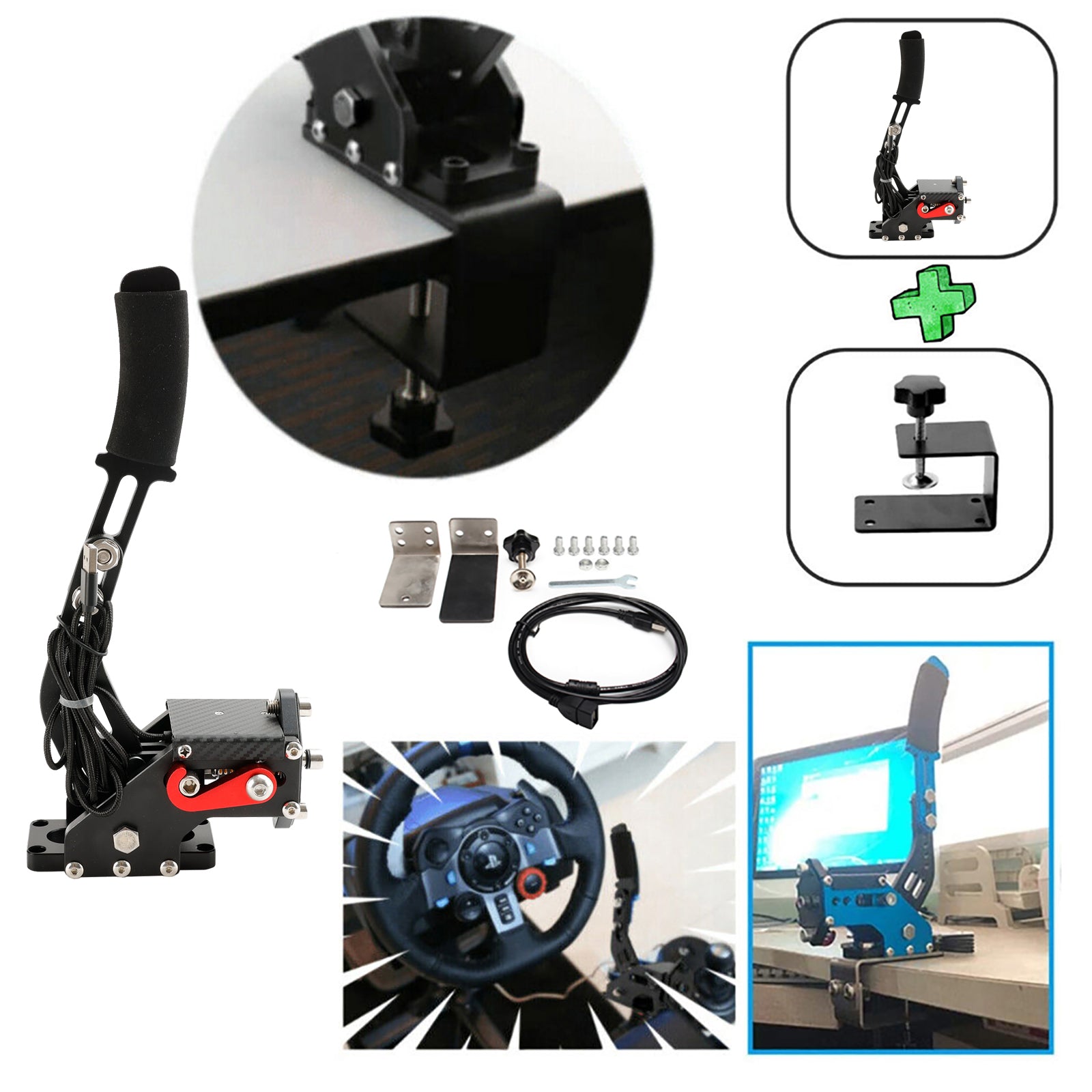 Racing Games Hand Brake USB3.0 súpravy pre stojan volantu G29 G920 PC Čierne