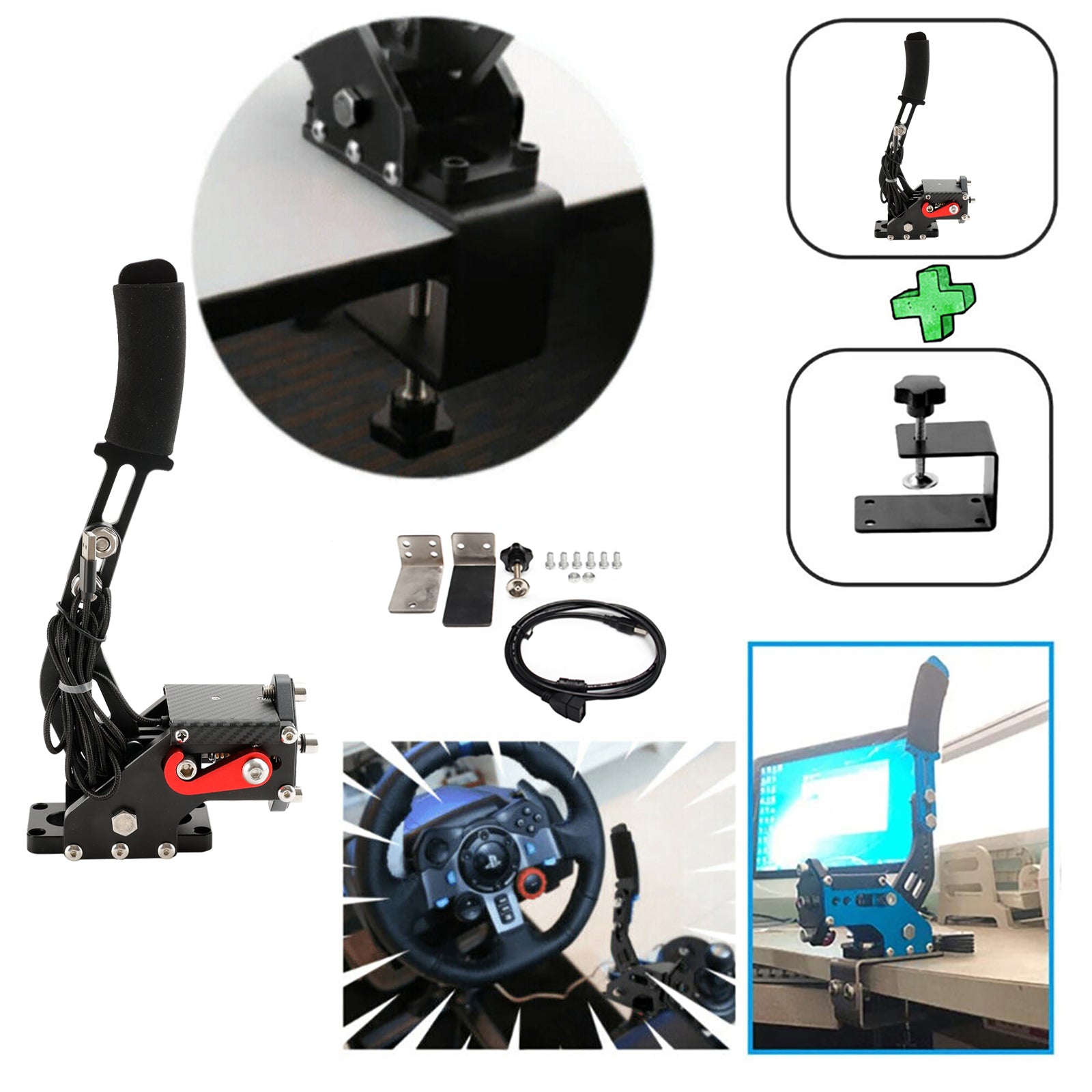 Racing Games Hand Brake USB3.0 súpravy pre stojan volantu G29 G920 PC Čierne