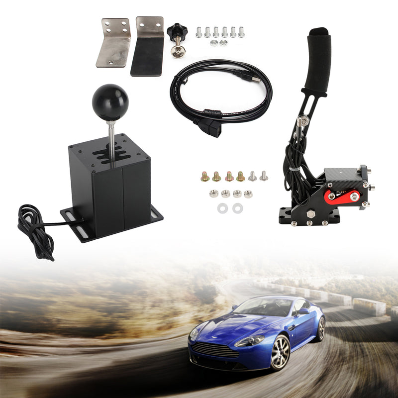 Racing Games Handbrake USB3.0 Kits for Steering Wheel Stand G29 G920 PC Black