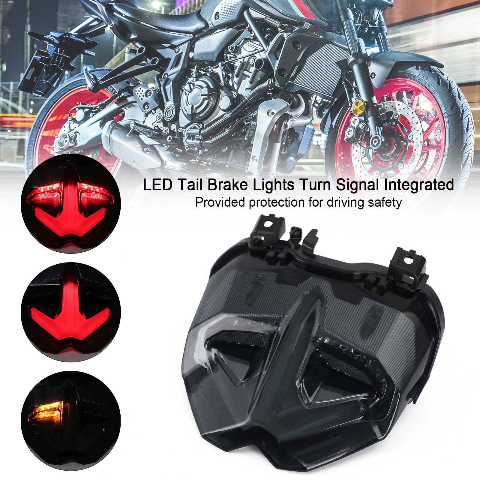Achterremlichten richtingaanwijzer geïntegreerd voor YAMAHA MT-09 MT10 SP 2021-2022 Generiek