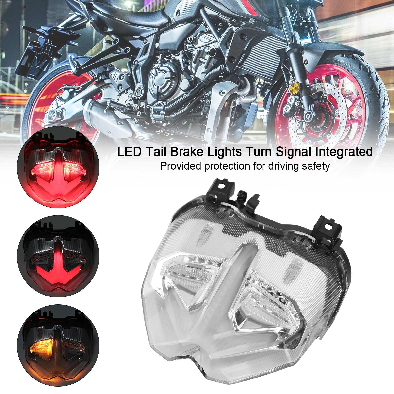 Achterremlichten richtingaanwijzer geïntegreerd voor YAMAHA MT-09 MT10 SP 2021-2022 Generiek