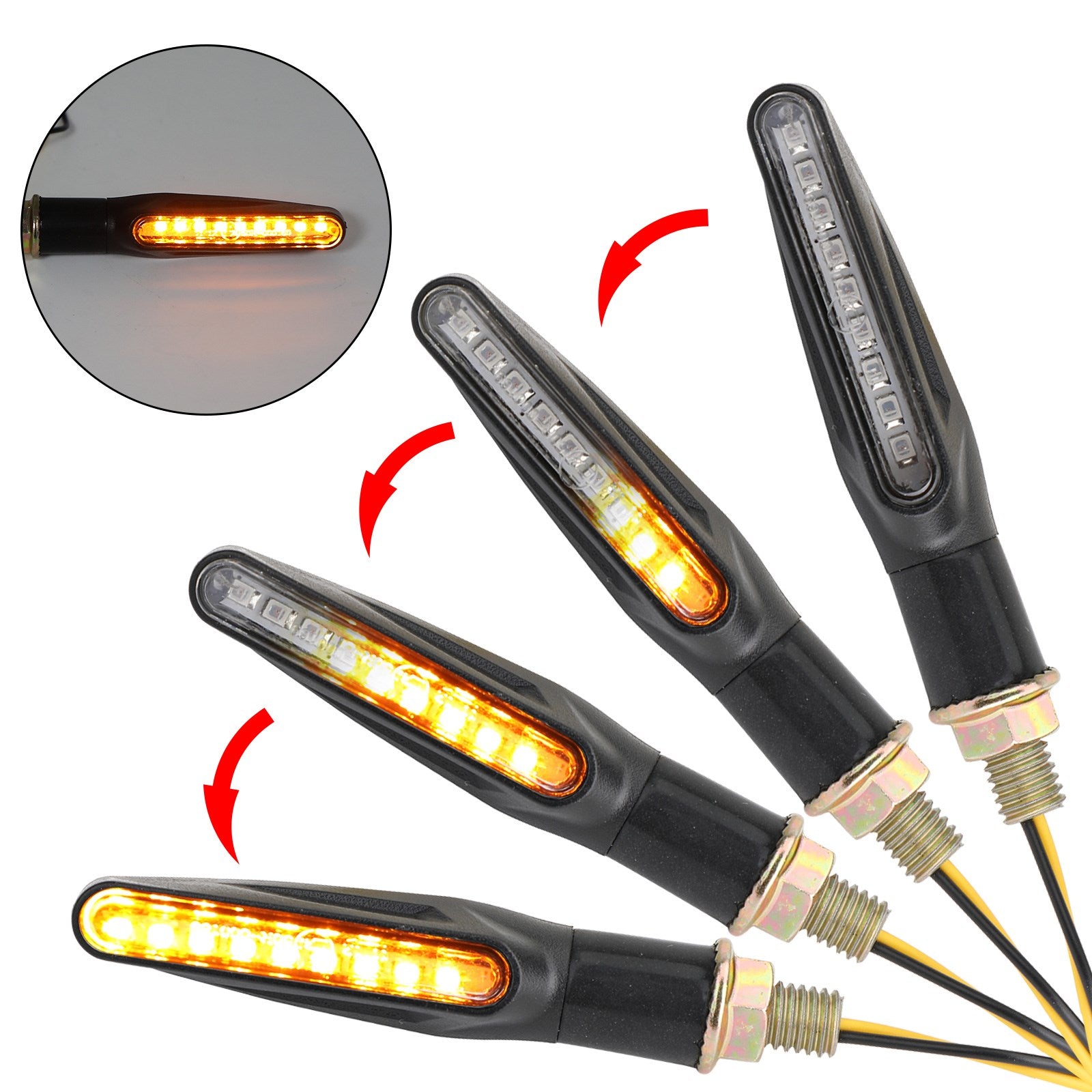Luz indicadora de señales de giro para motocicleta M10, intermitente, Scooter Chopper Cafe Racer