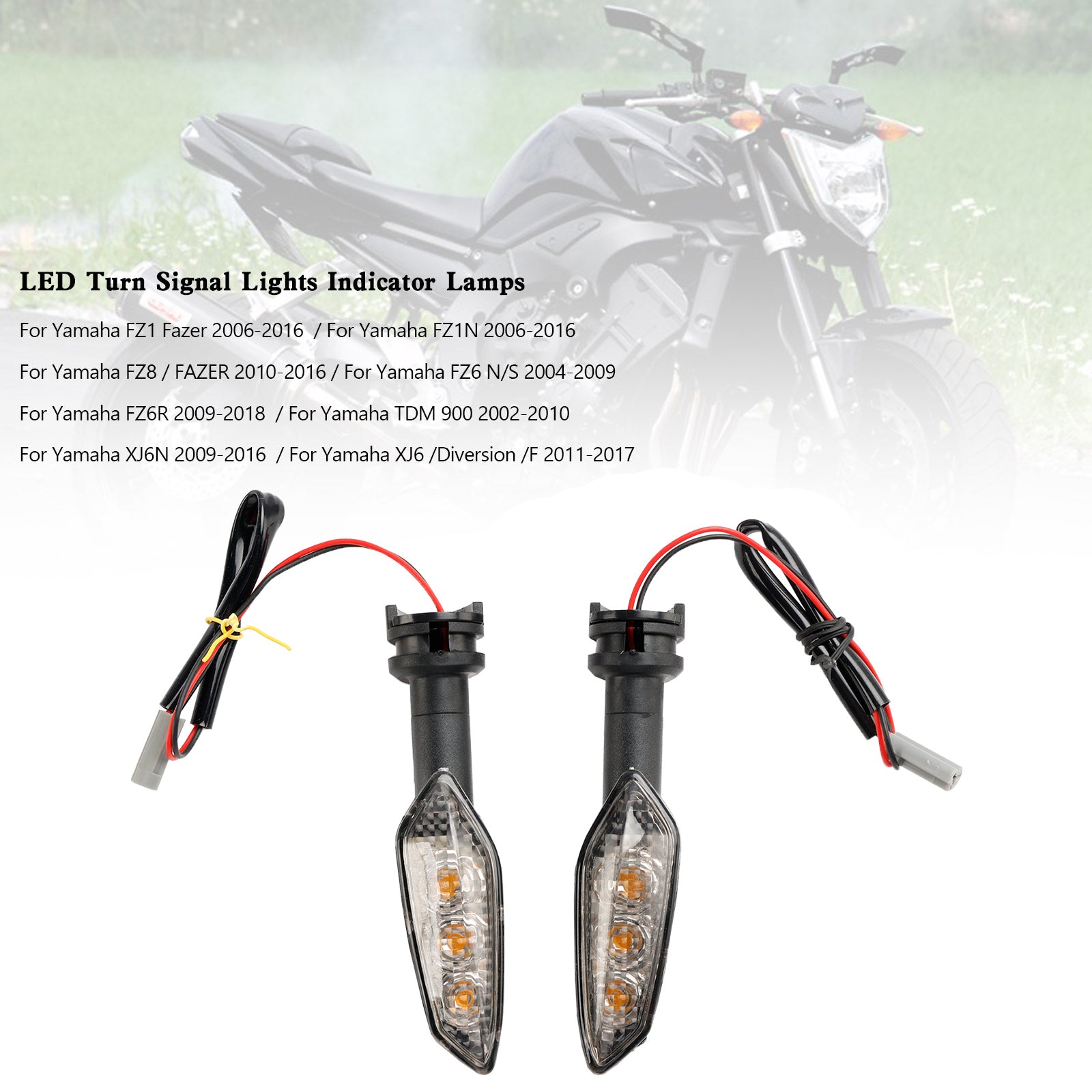LED-richtingaanwijzers Amber-indicatielampen voor Yamaha FZ8/FAZER 2010-2016