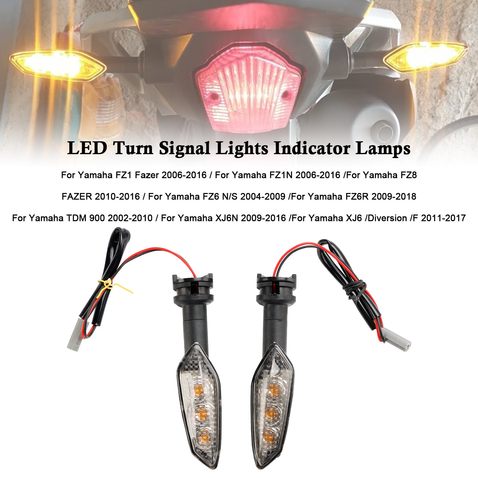 LED-blinkers lampor Amber-indikatorlampor för Yamaha FZ1N 2006-2016