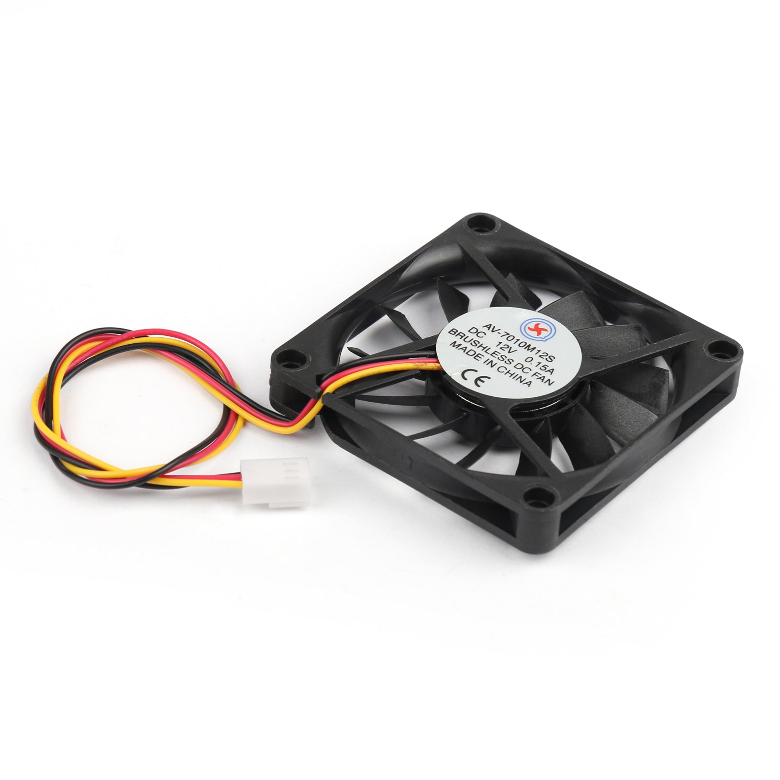 Koeldraadventilator Computer DC 7010s PC Pin 3 0,15A 12V borstelloos U3 70x70x10mm
