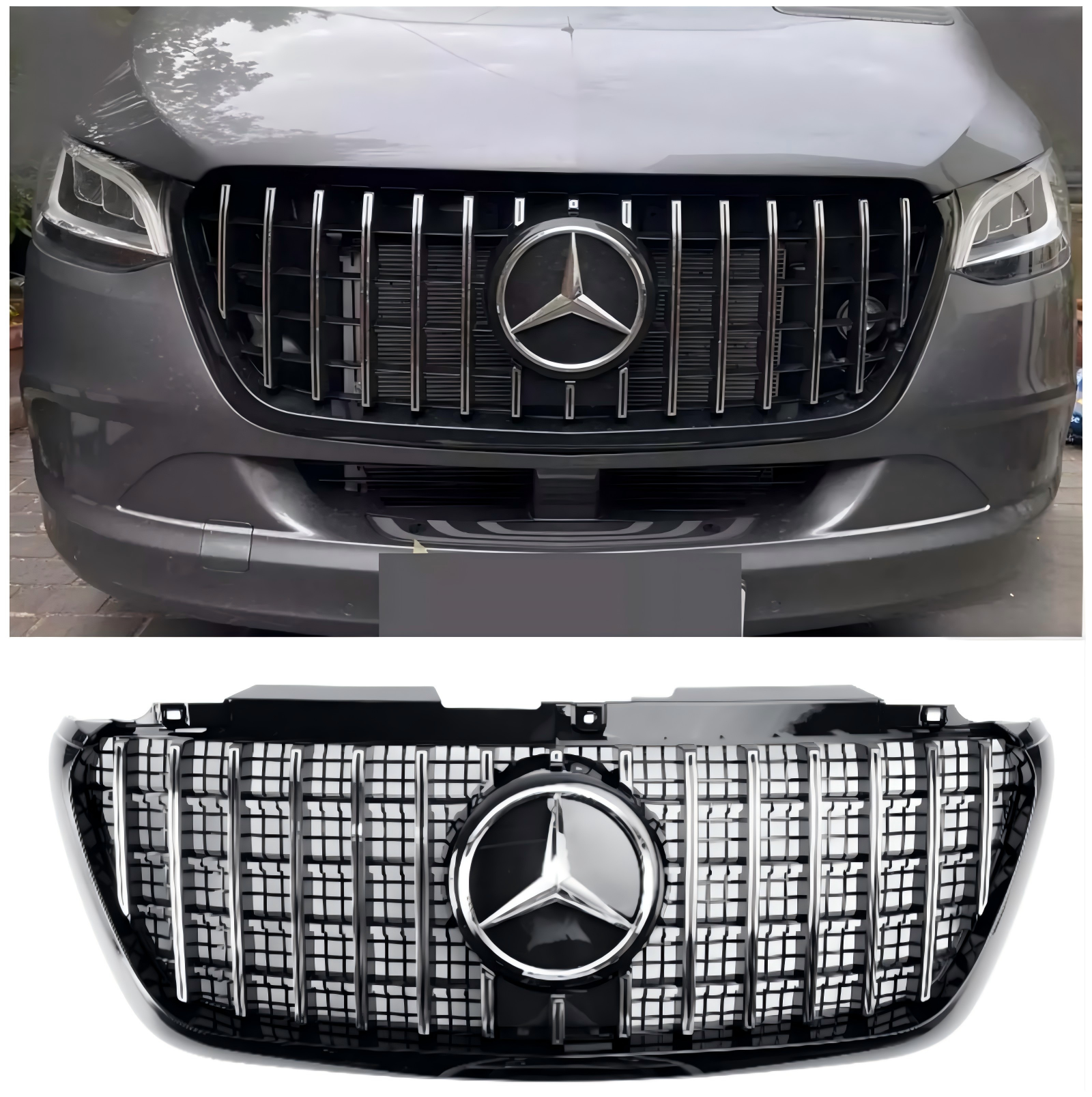 2018 2019 2020 2021 2022 2023 Mercedes Sprinter W907 W910 GT-stijl voorbumpergrille