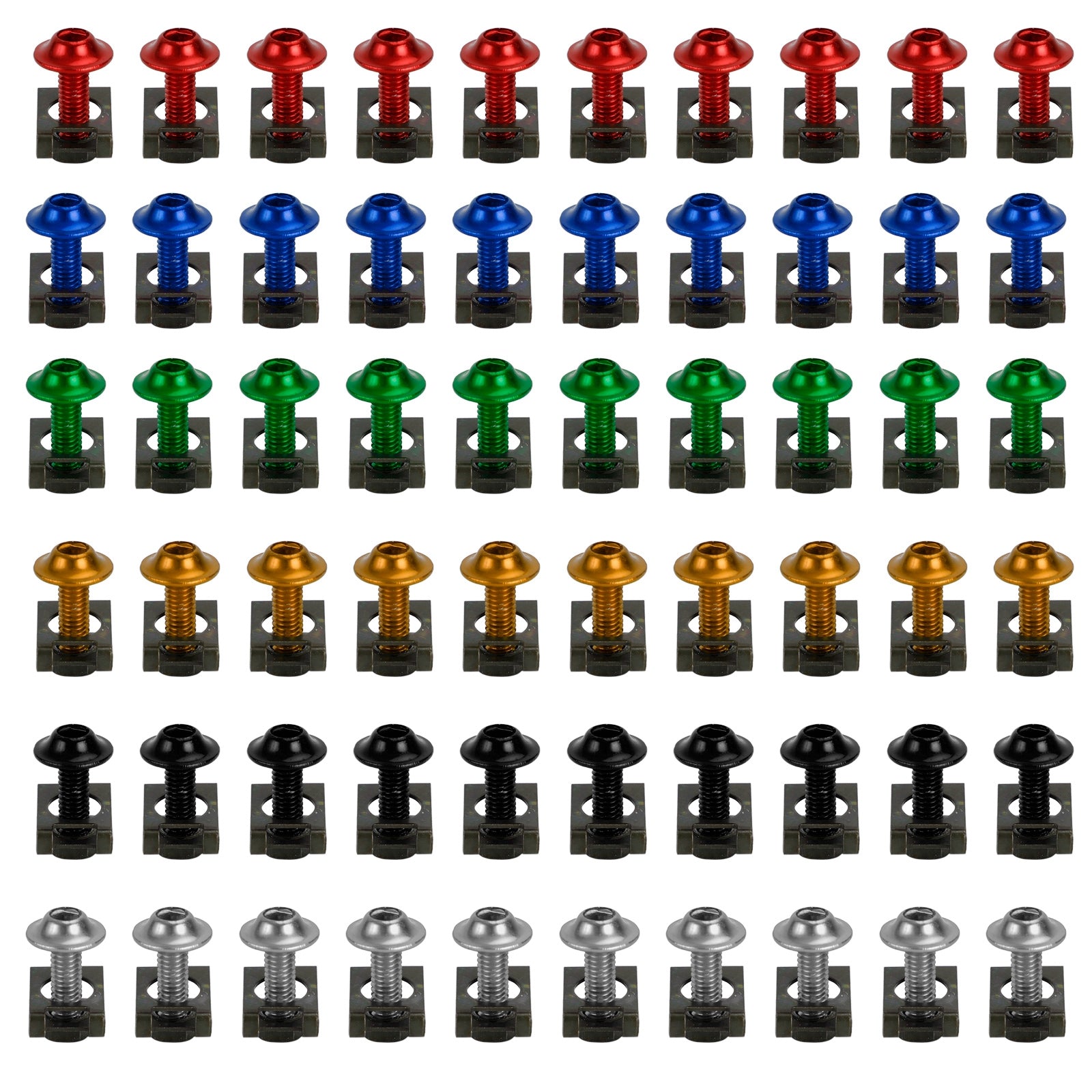 Motorsykkel aluminium fairing skjerm m6x20mm skruebolter klipp kit Antall 10