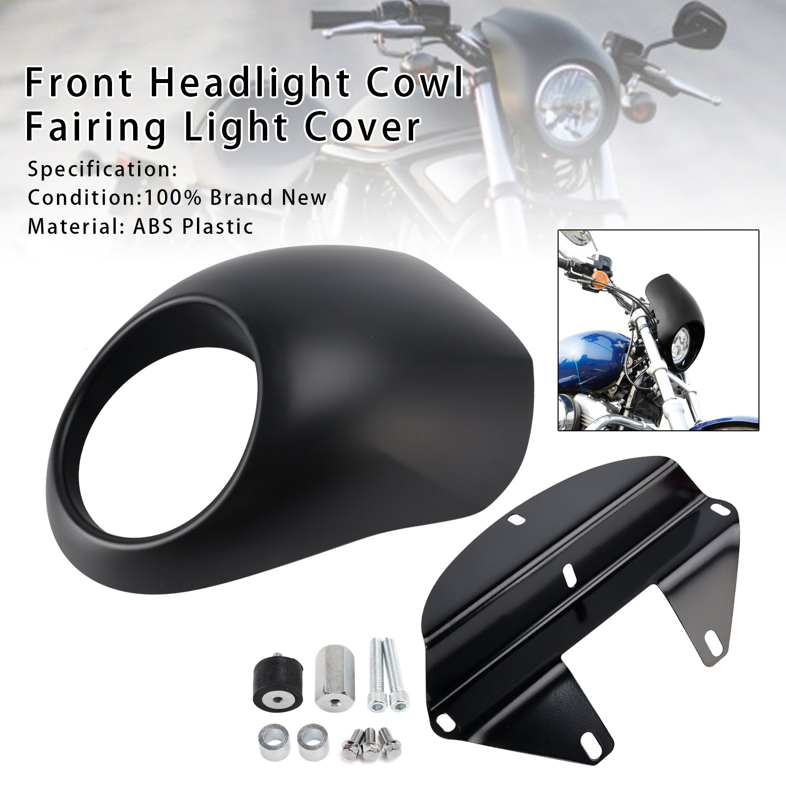 1973-up Sportster Dyna XL 883 1200 FX Headlight Fairing Light Cover