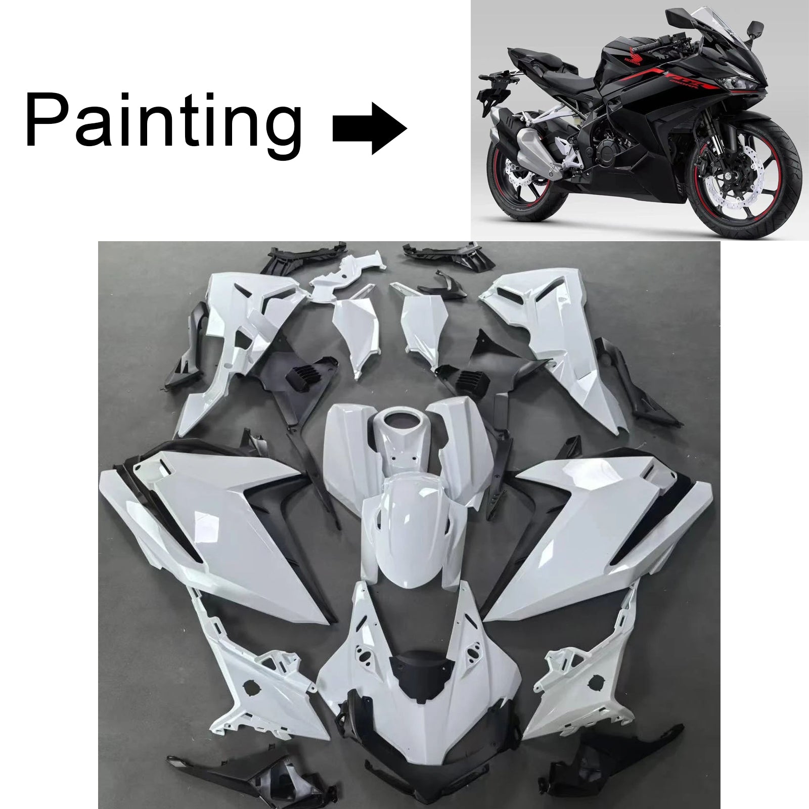 2023-2024 HONDA CBR250RR KIT DE FAFORMAÇÃO DE INJEÇÃO ABS PLÁSTICA DE PLÁSTICA