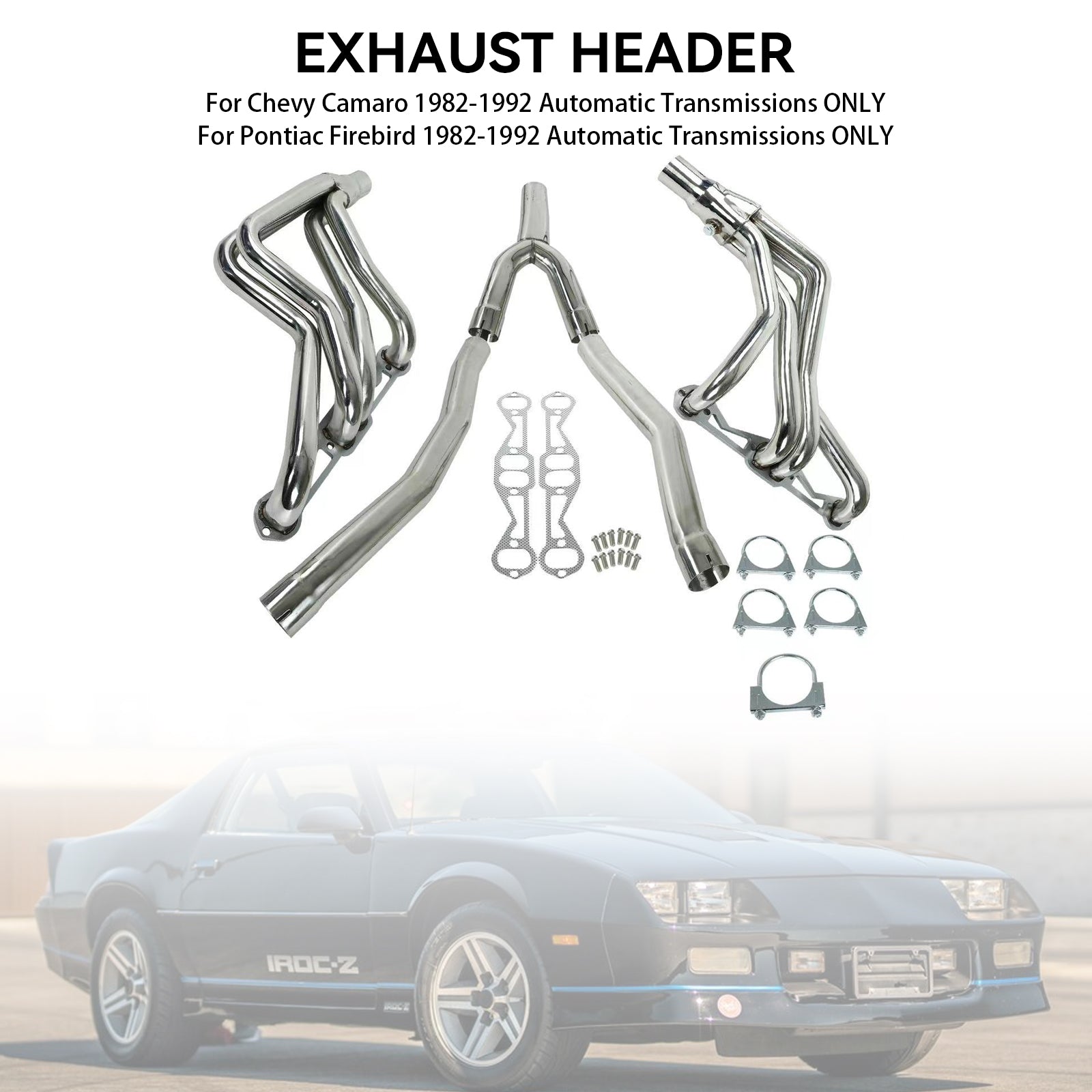 Avgashuvudet Fit Chevy Camaro Fit Firebird 5.0L 5.7L 1982-1992 V8 Long Tube