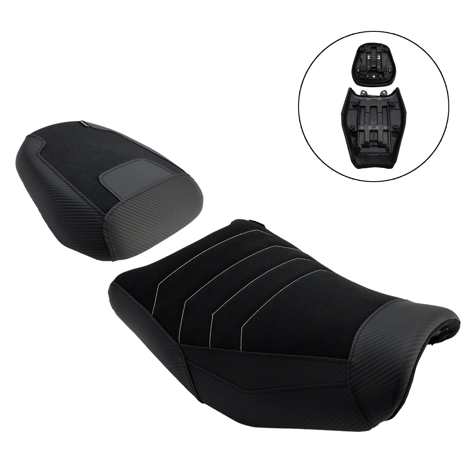 Driver&Passenger Seat Kit Rear Cushion Black For Suzuki V-Strom250Sx 2024-2025
