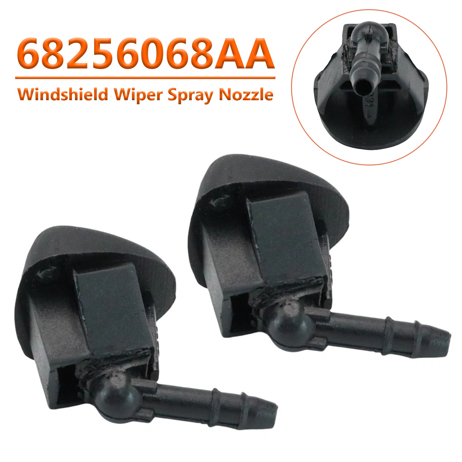 2015-2020 Jeep Renegade 2 Pcs Windshield Wiper Spray Nozzle 68256068AA