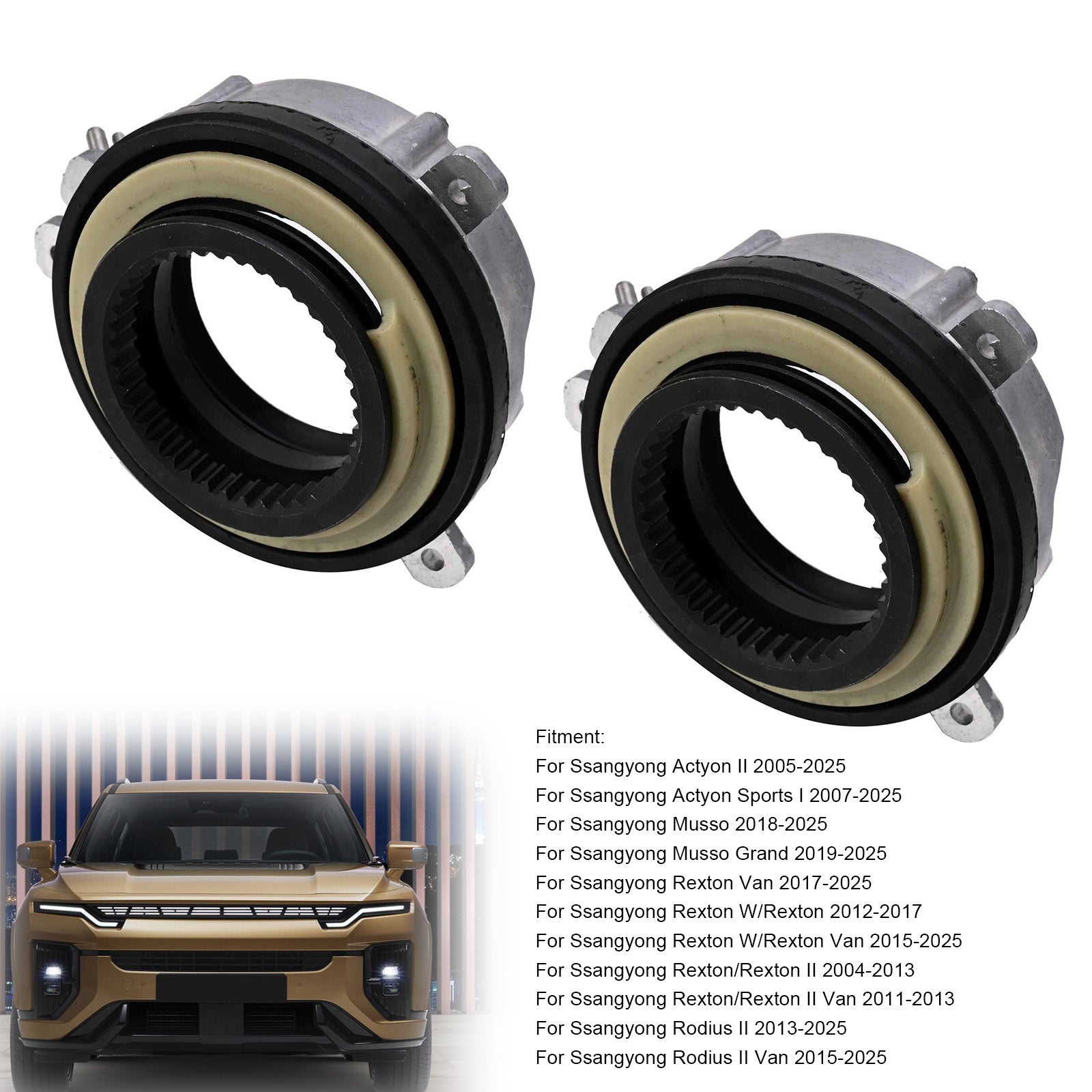 415100900 For Ssangyong Rodius II Van 2015-2025 Front Manual Wheel Locking Hub 2PCS