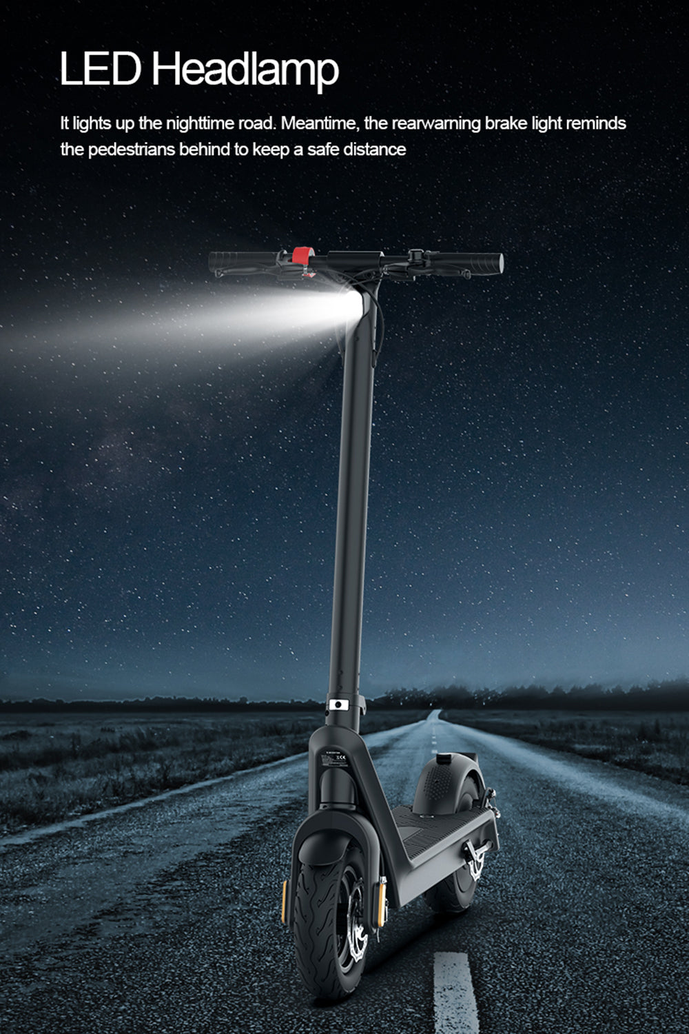 10" Opvouwbare elektrische scooter 500W, bereik 70 km, 40 km/u voor volwassenen in de stad