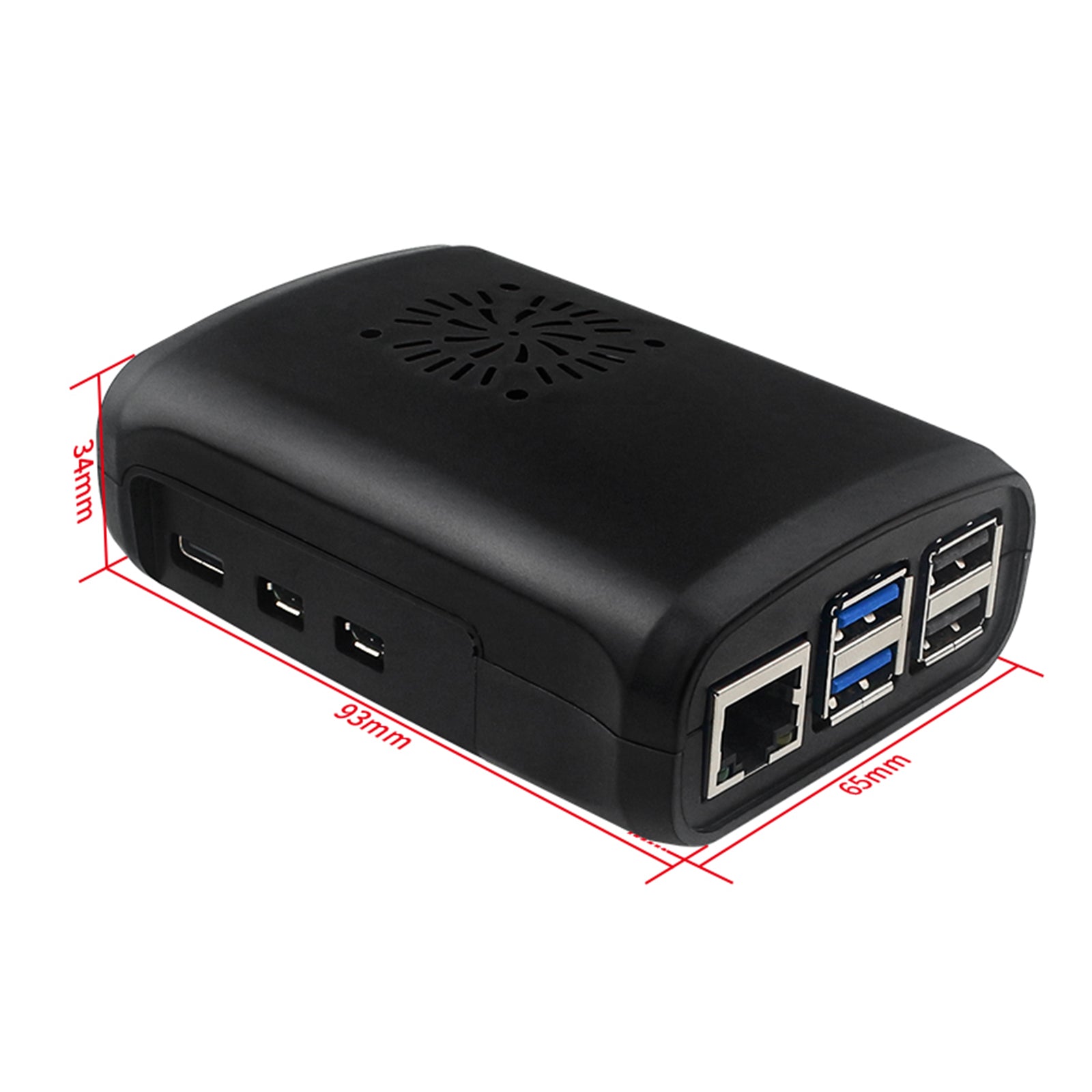 ABS Shell Raspberry PI5/5B injektion Gjuten skyddsskal W Active Radiator