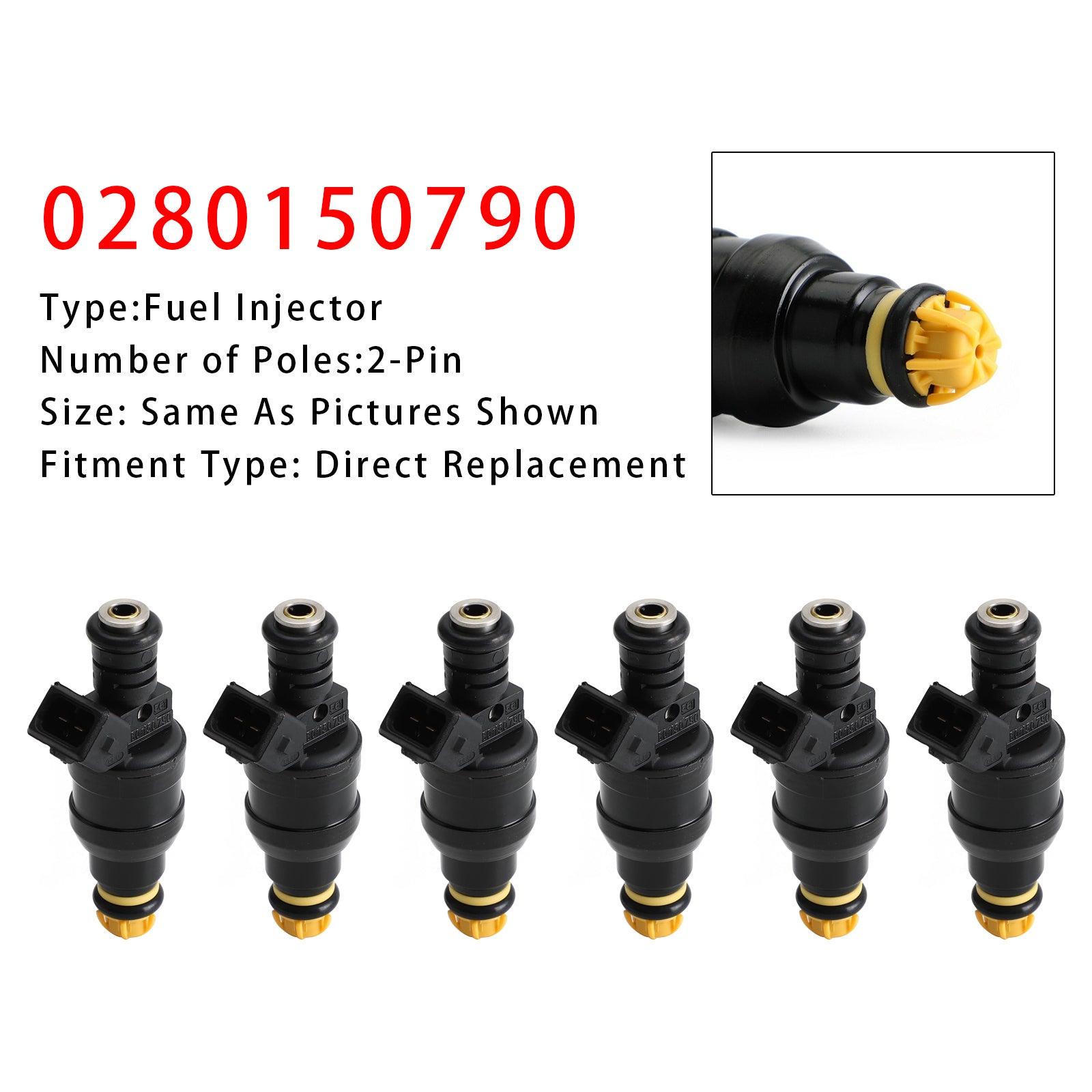 6Pcs Fuel Injector For Holden Commodore VS Statesman Ford Falcon EL 0280150790