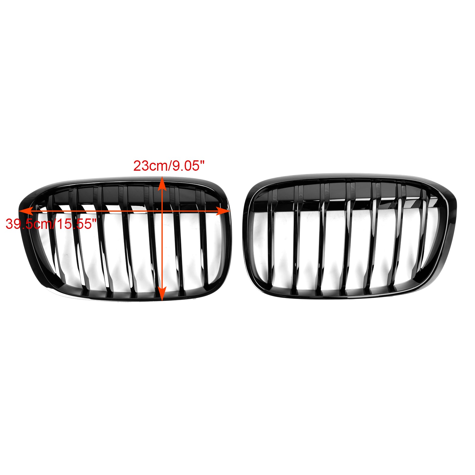2016-2018 BMW X1 F48 F49 Glanzend Zwart Front Nieren Grill 2 STUKS