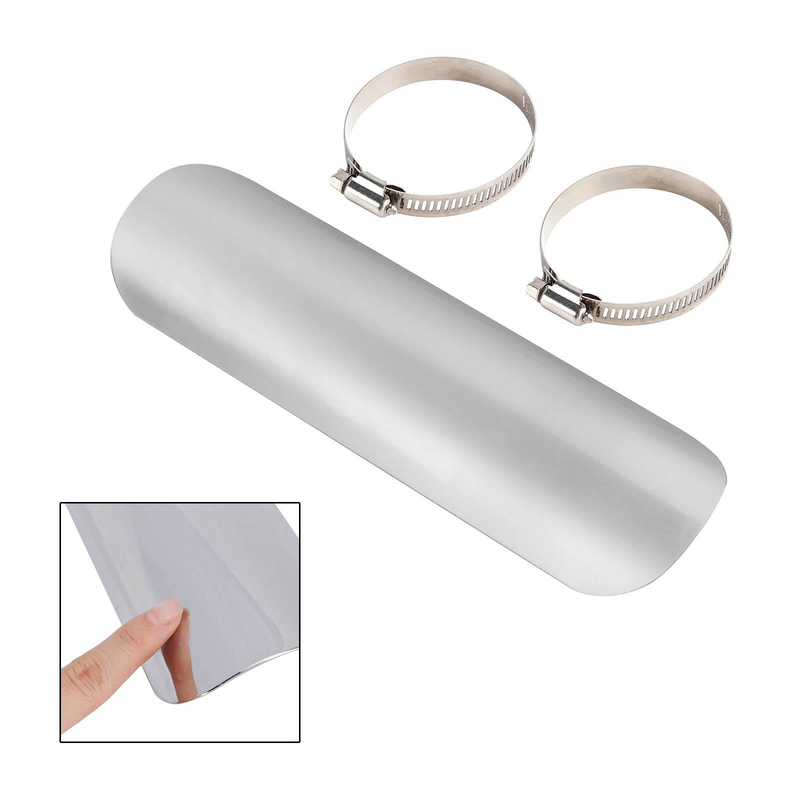 Oceľový výfukový tlmič potrubie Teplo deflektor chróm pre motocykel Secootter zatemnený