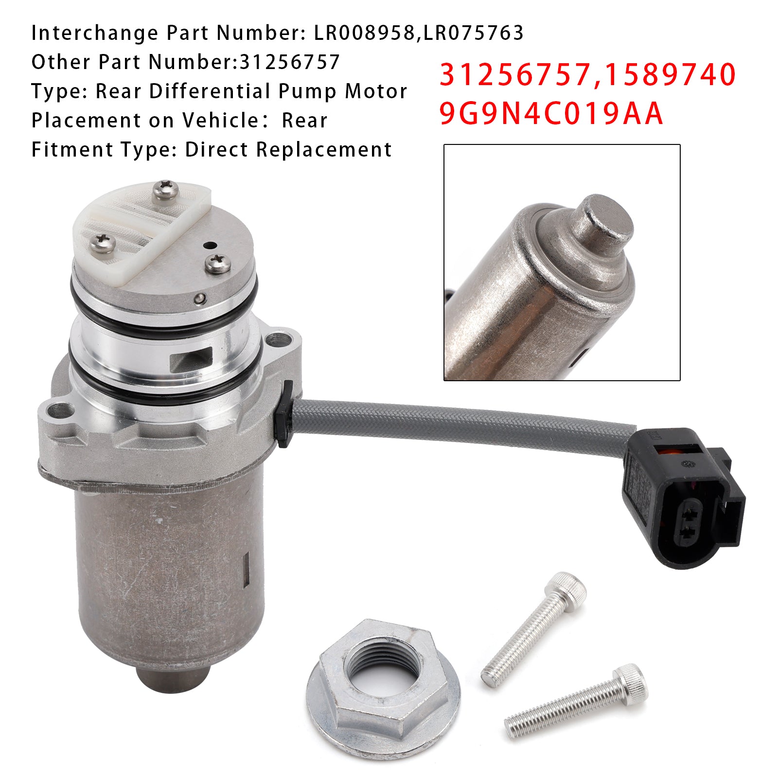 2008-2015 Volvo XC60 Mk1 2.4D D3 & Bomba de aceite diferencial D4 AWD 3.2 AWD D5 AWD T6 AWD 31256757