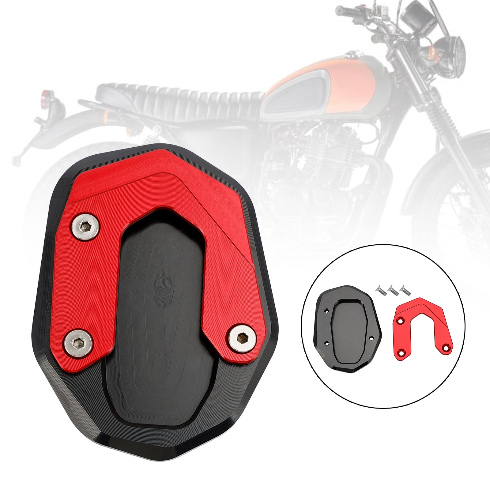 Kickstand Forstørrende platepute Fit for Ducati Scrambler 400/800/1100 2015-2020