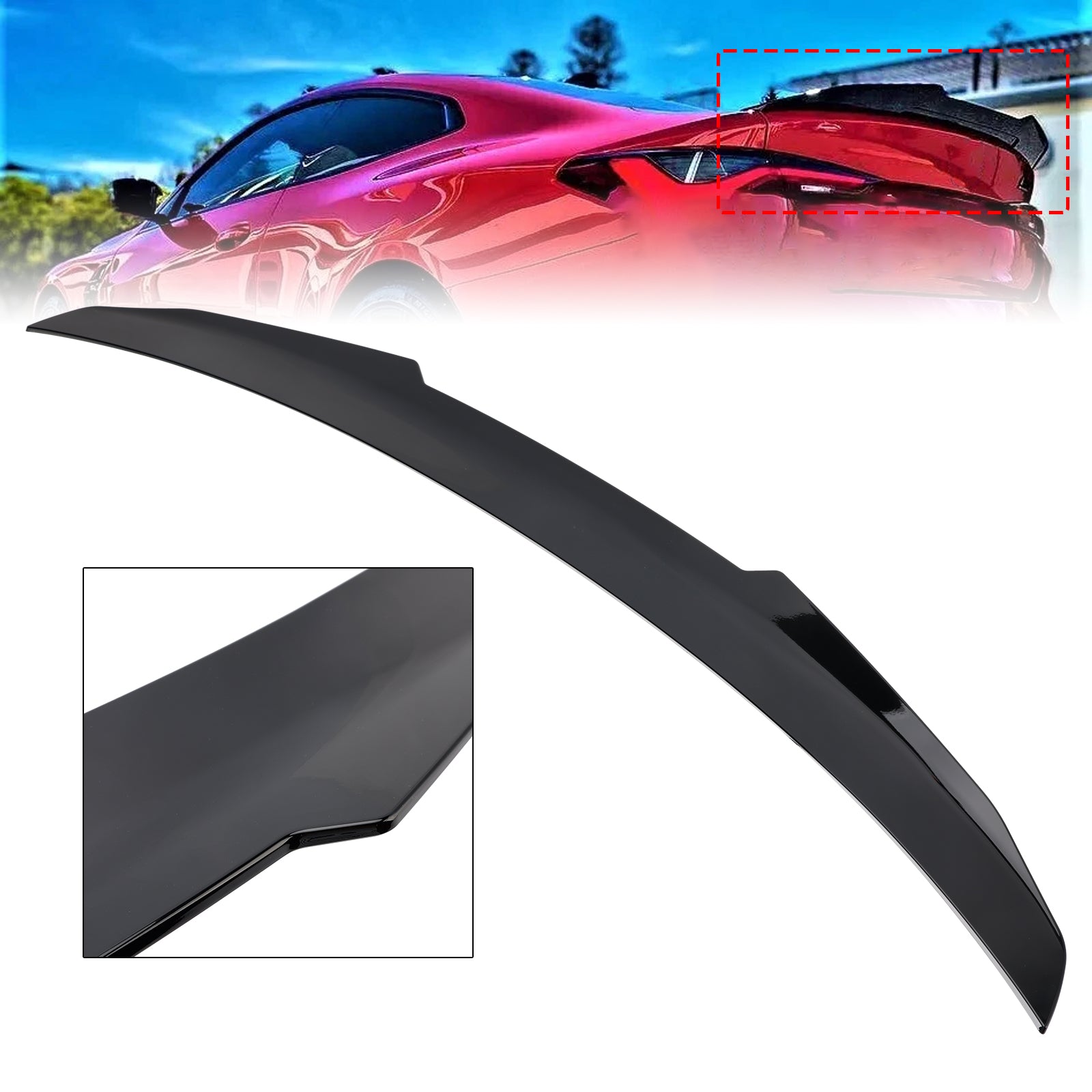 2020+ BMW 4 Series G22 G82 Coupe PMS Style Gloss Black Rear Boot Spoiler
