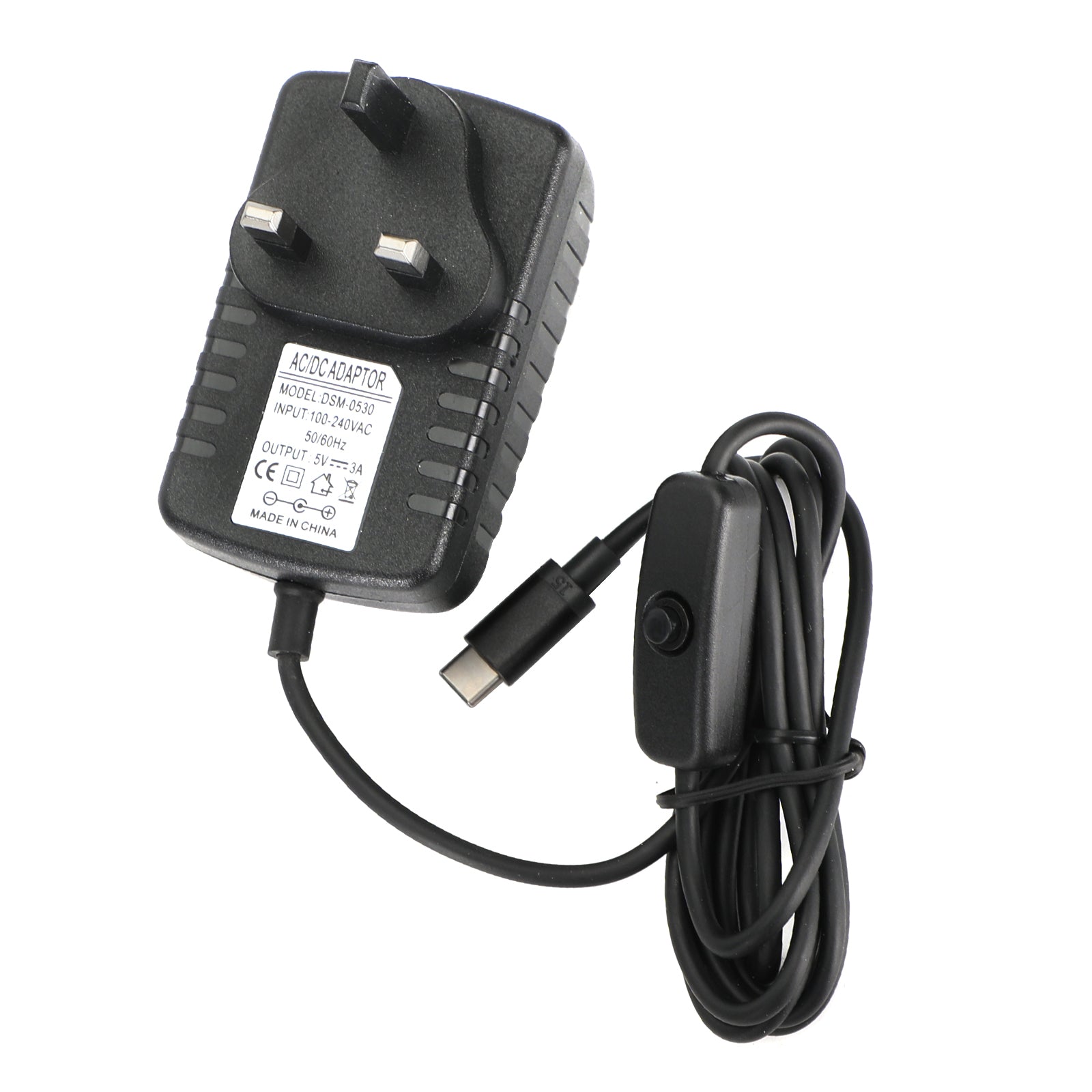 Fuente de alimentación USB tipo C de 5V/3A, 5V, 3A, CC, modelo B, para Raspberry Pi 4, enchufe británico