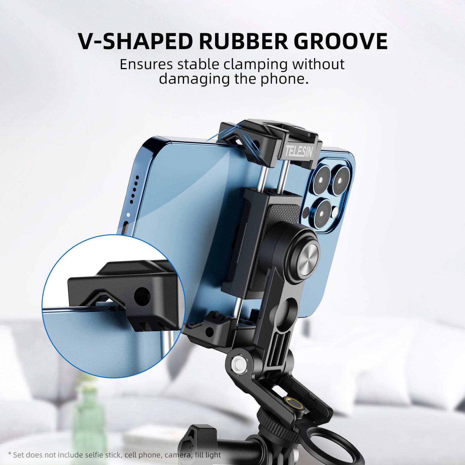 Telefoonhouder 360 graden draaibaar uitbreidbaar invullicht Desktopstandaard voor mobiele telefoon