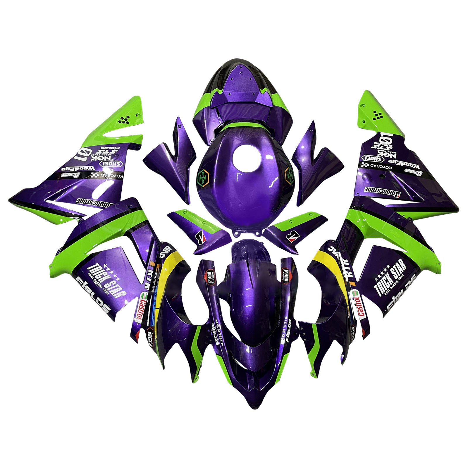 Injectiekuipset carrosserie kunststof ABS geschikt voor Kawasaki ZX10R 2004-2005