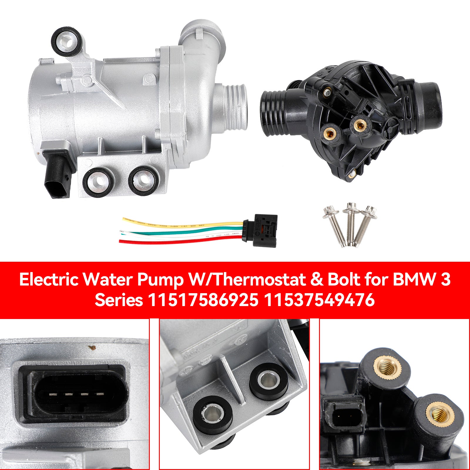 Bomba de água elétrica com termostato & Parafuso para BMW Série 3 11517586925 11537549476