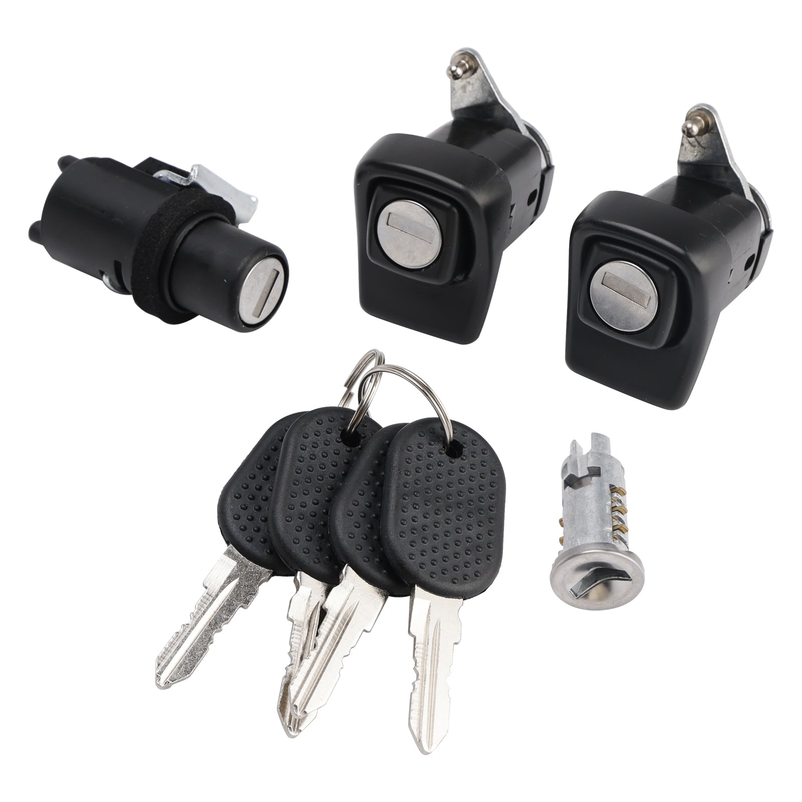 Right and Left Door Lock Kit + Bonnet + Cylinder + 4 Keys For Fiat Panda 85/104