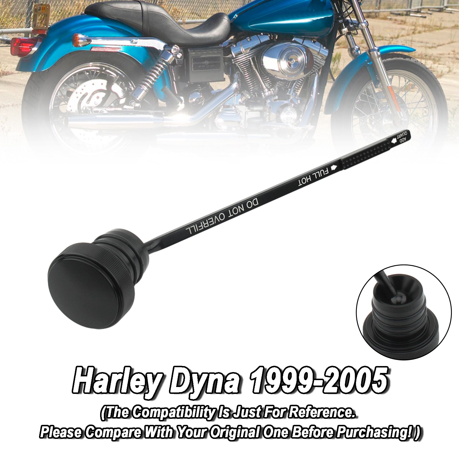 Tapón de tapa de tanque de varilla medidora de aceite 0710-0150 para Super Glid FXD FXDX FXDL Dyna 99-05