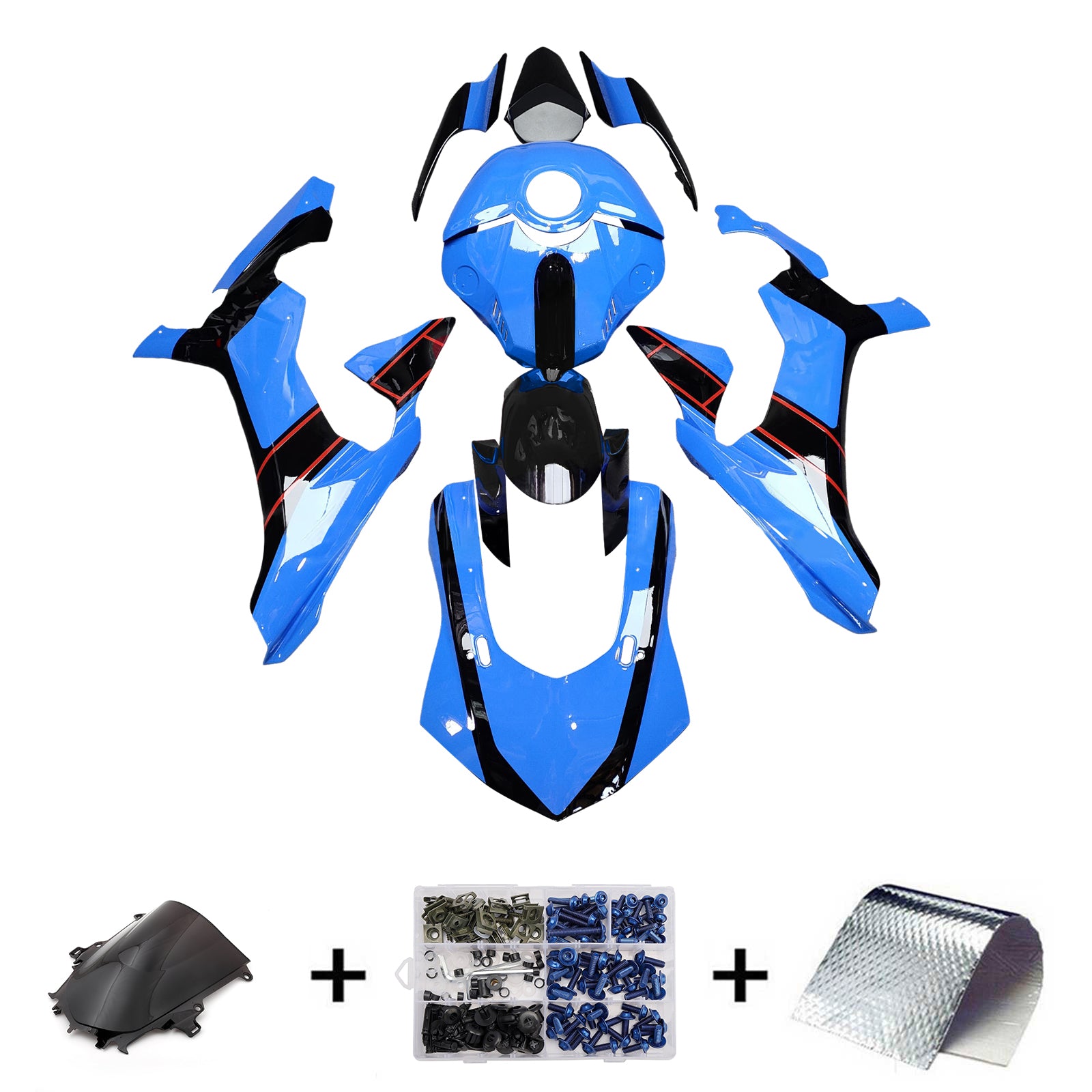 Kit de carénage d'injection carrosserie plastique ABS pour Yamaha YZFR1 YZF-R1 2015-2019