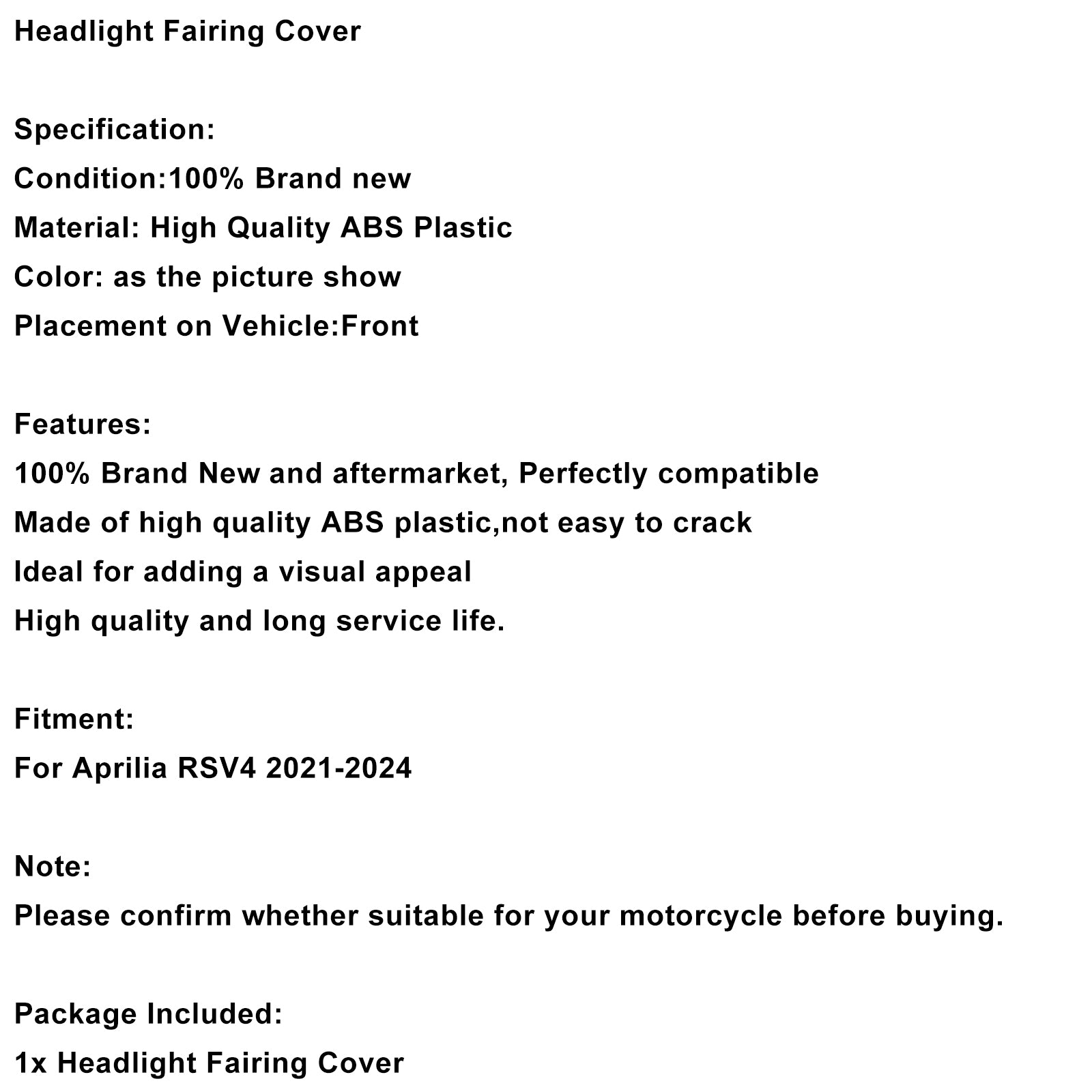 2021-2024 Aprilia RSV4 Fearding Fairing Windshield