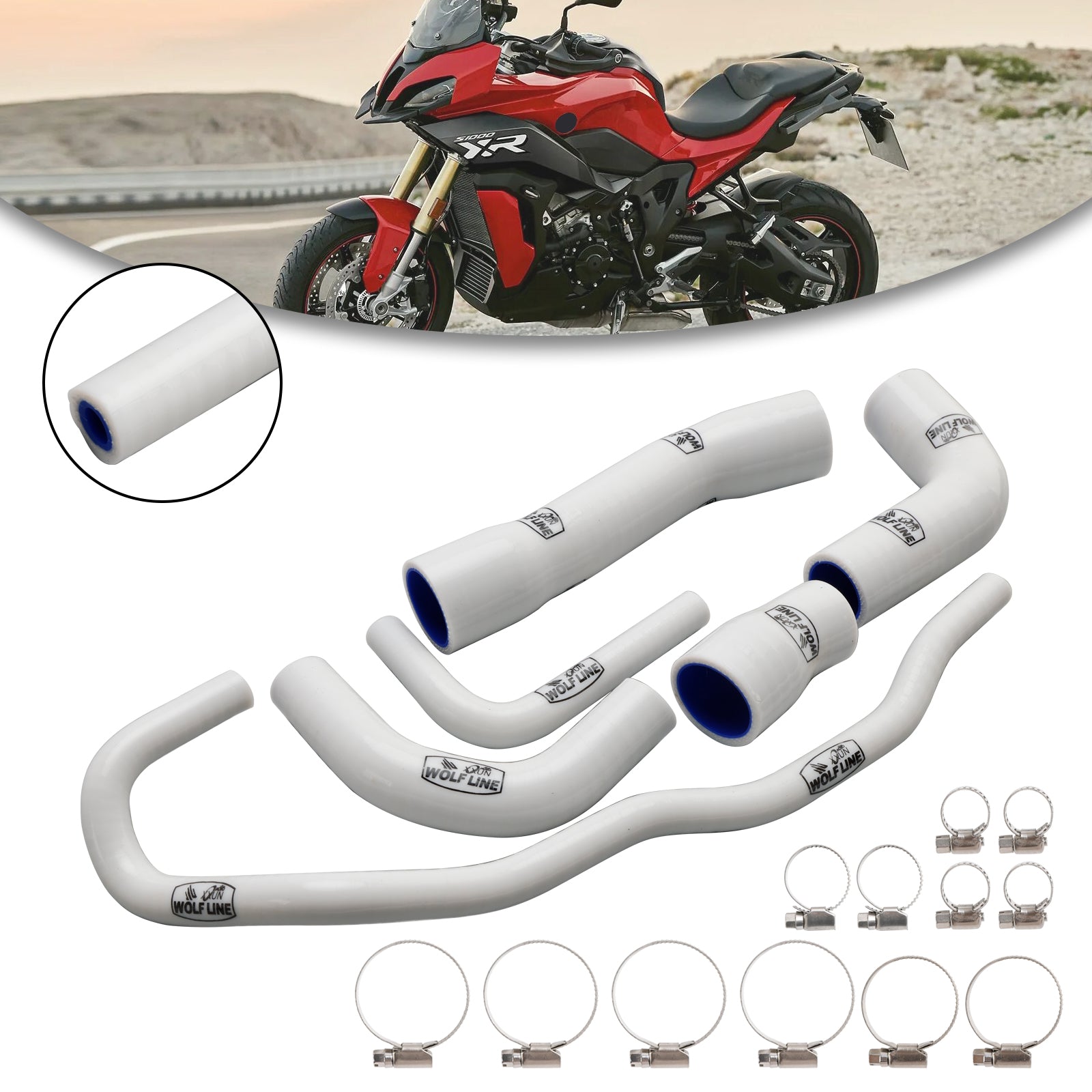 2021-2024 BMW S1000XR Silikon Radiator kjølevæskesett Kit