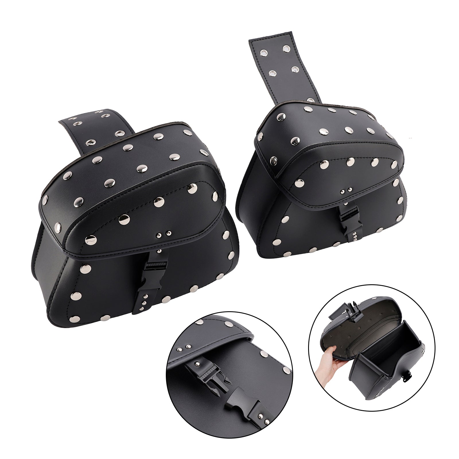 Universal Saddlebag Slagera Storage Tail Bagage PU Bagage Black 22L para motocicleta