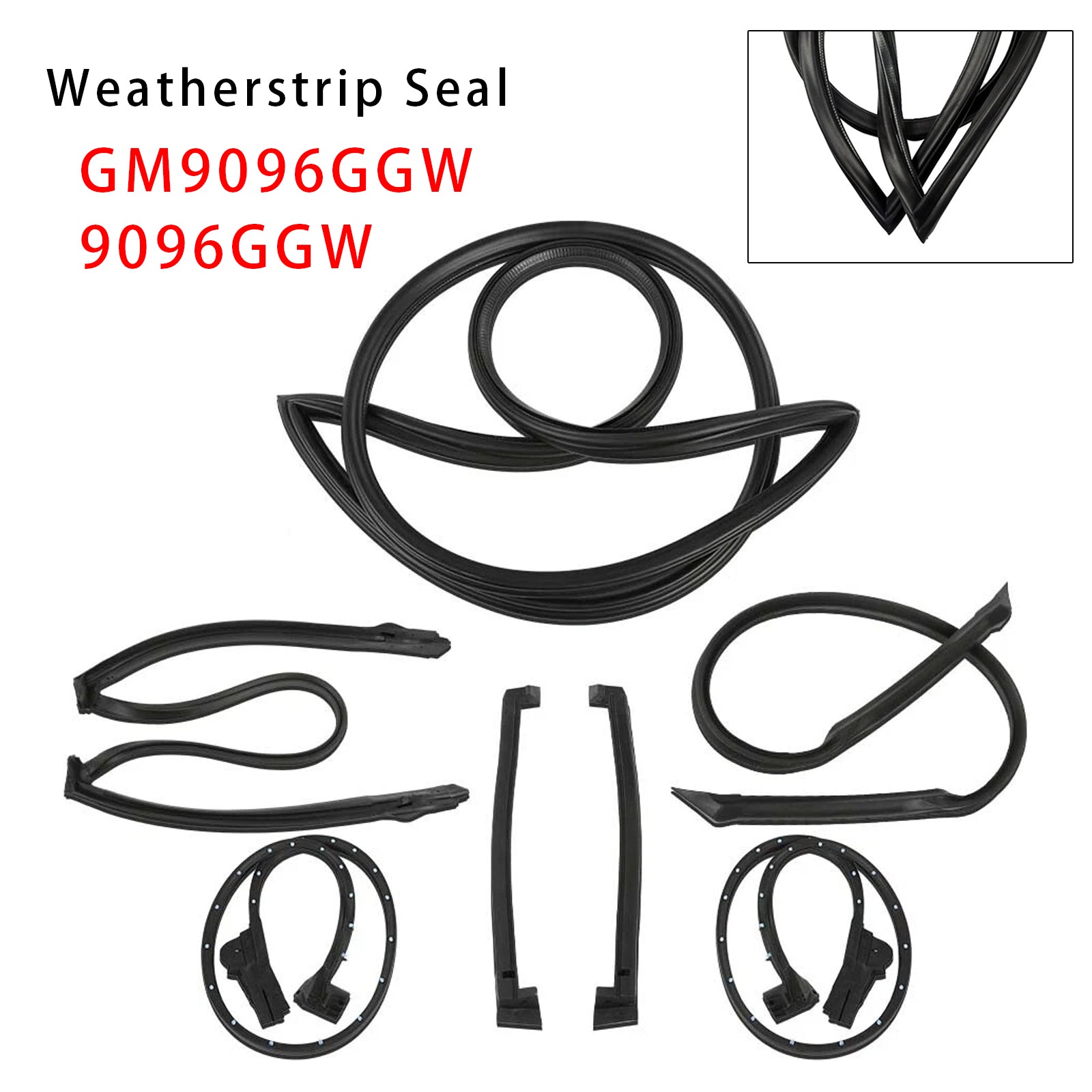 1984-1996 Chevrolet Corvette C4 Coupe Seal Weatherstrip Kit Waterproof 9096GGW