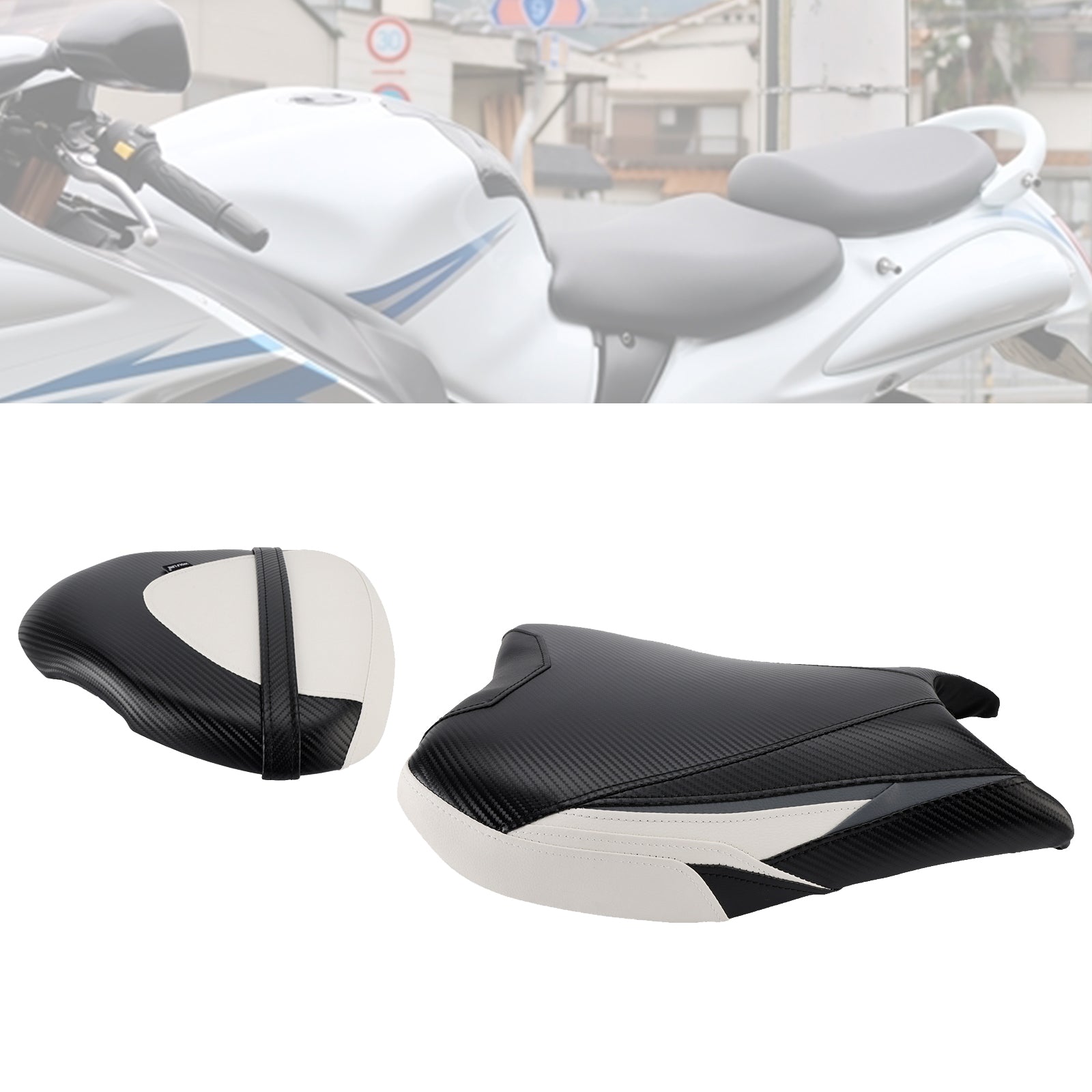 Lower Front W/ Rear Seat Driver Pillion White For Suzuki Hayabusa 1300 22-24
