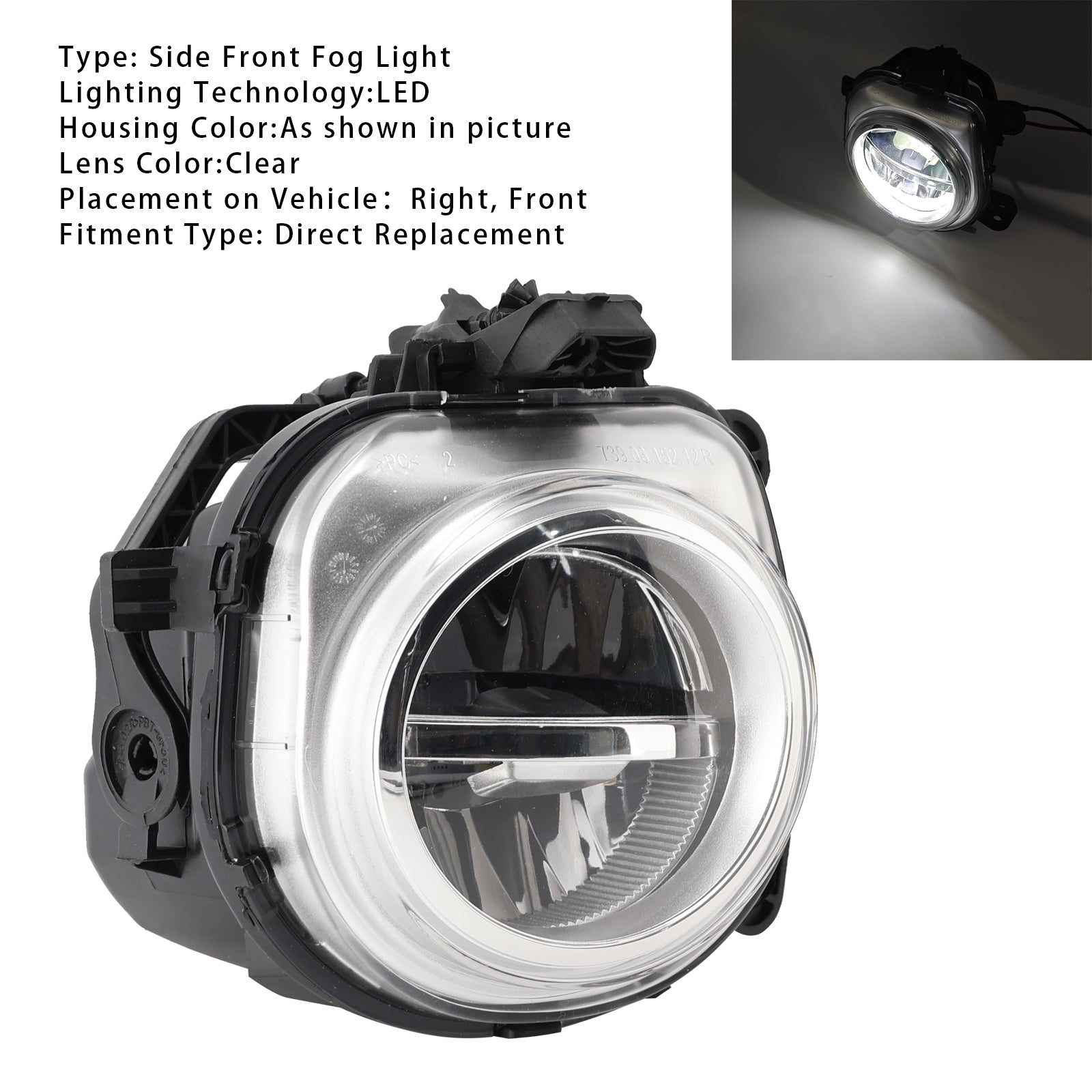 1 ks LED predné pravé hmlové svetlo pre BMW X3 F25 X4 F26 X5 F15 X6 F16 63177317252