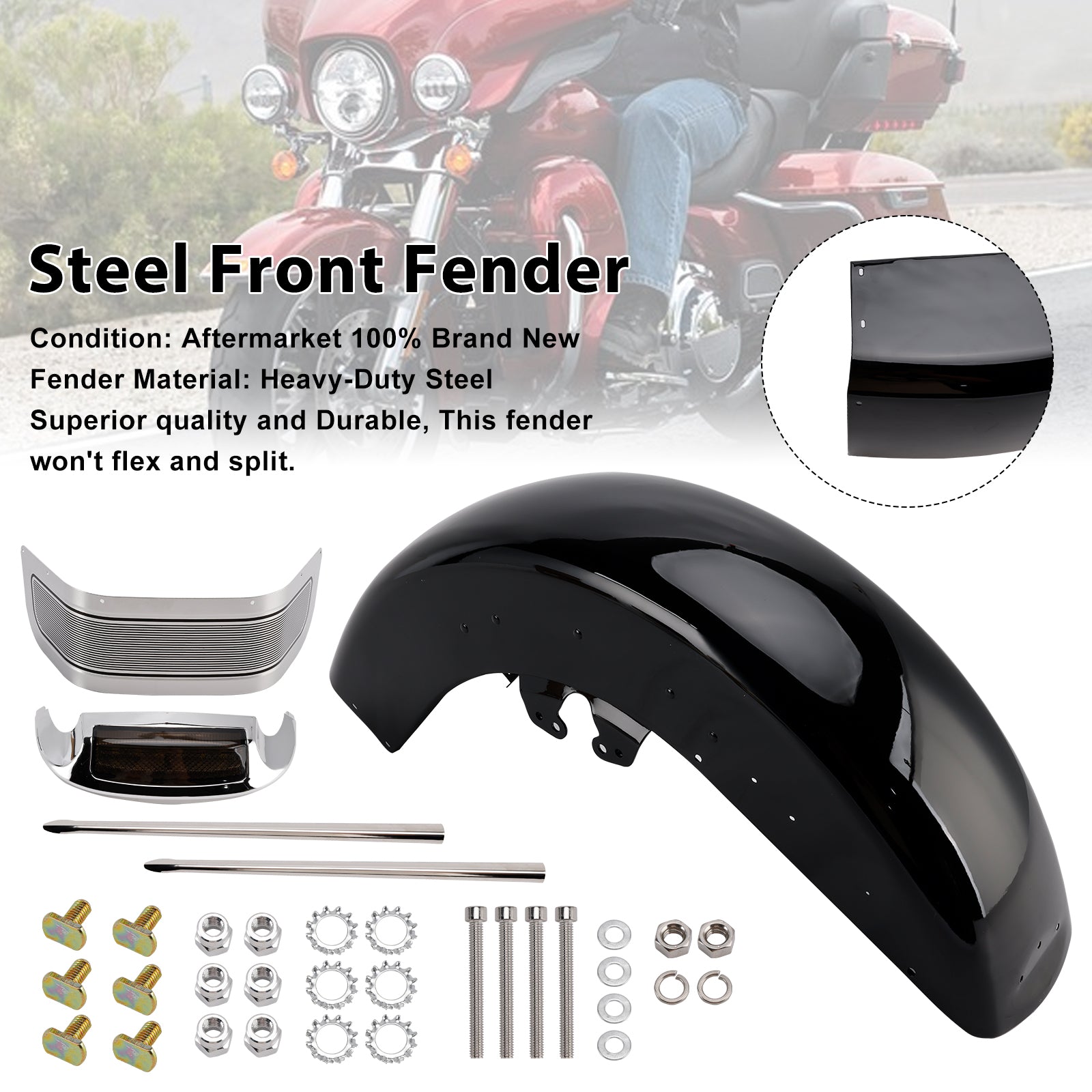 Guardabarros delantero de acero Ultra Limited Touring Electra Glide 2014-2024