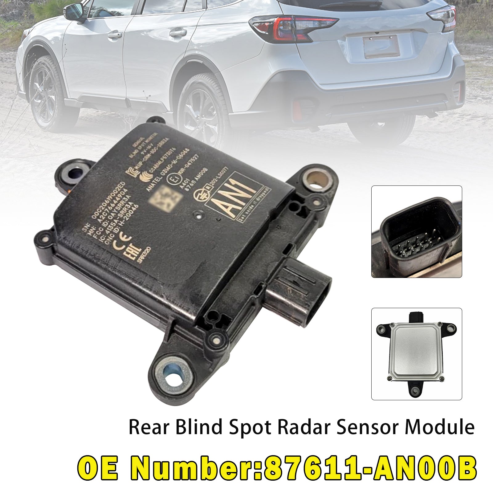 Rear Blind Spot Radar Sensor Module 87611-AN00B For Subaru Legacy Outback 2020-2024