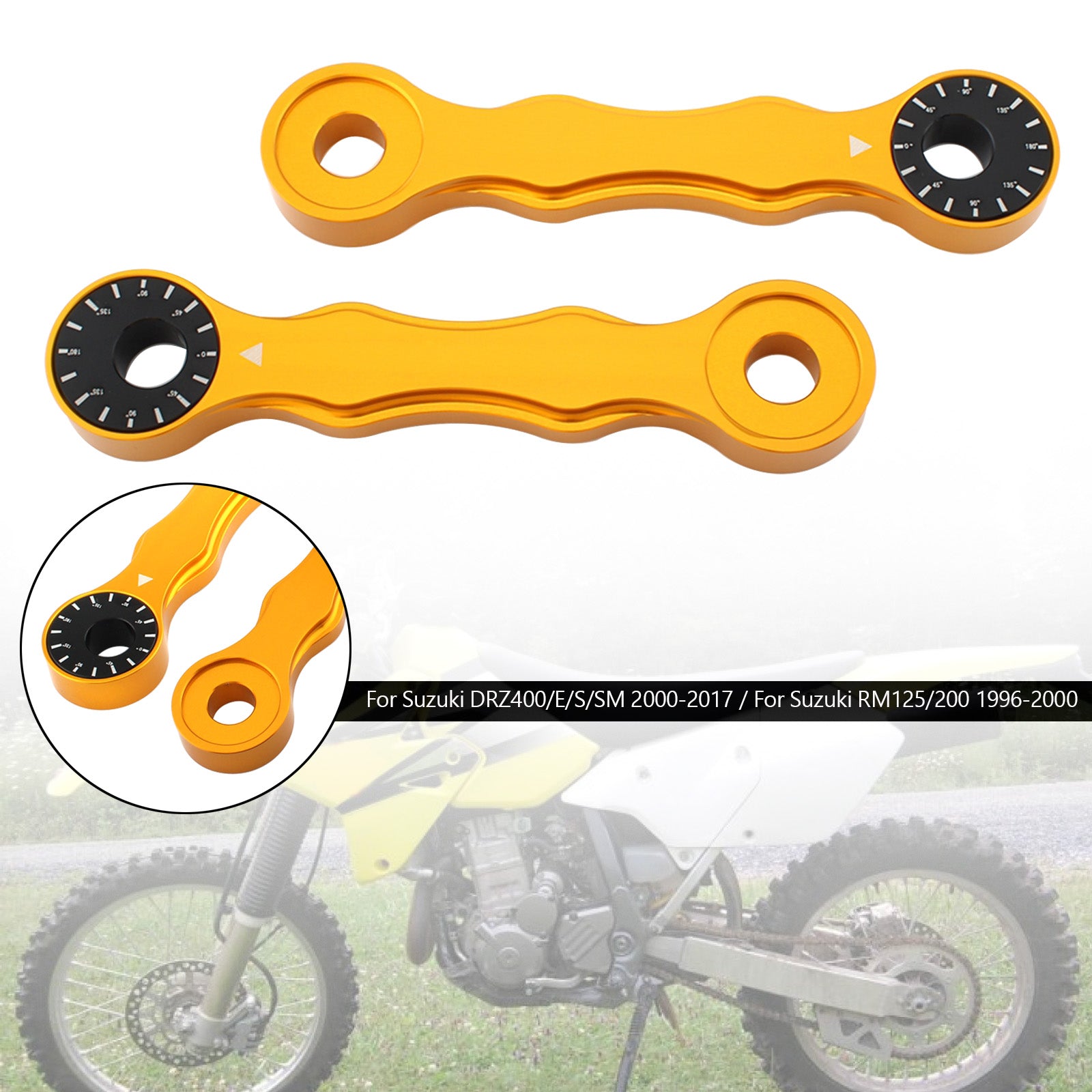 Nastaviteľná spustená súprava prepojenia pre Suzuki DRZ400/E/S/SM 00-17 RM125/200 96-00