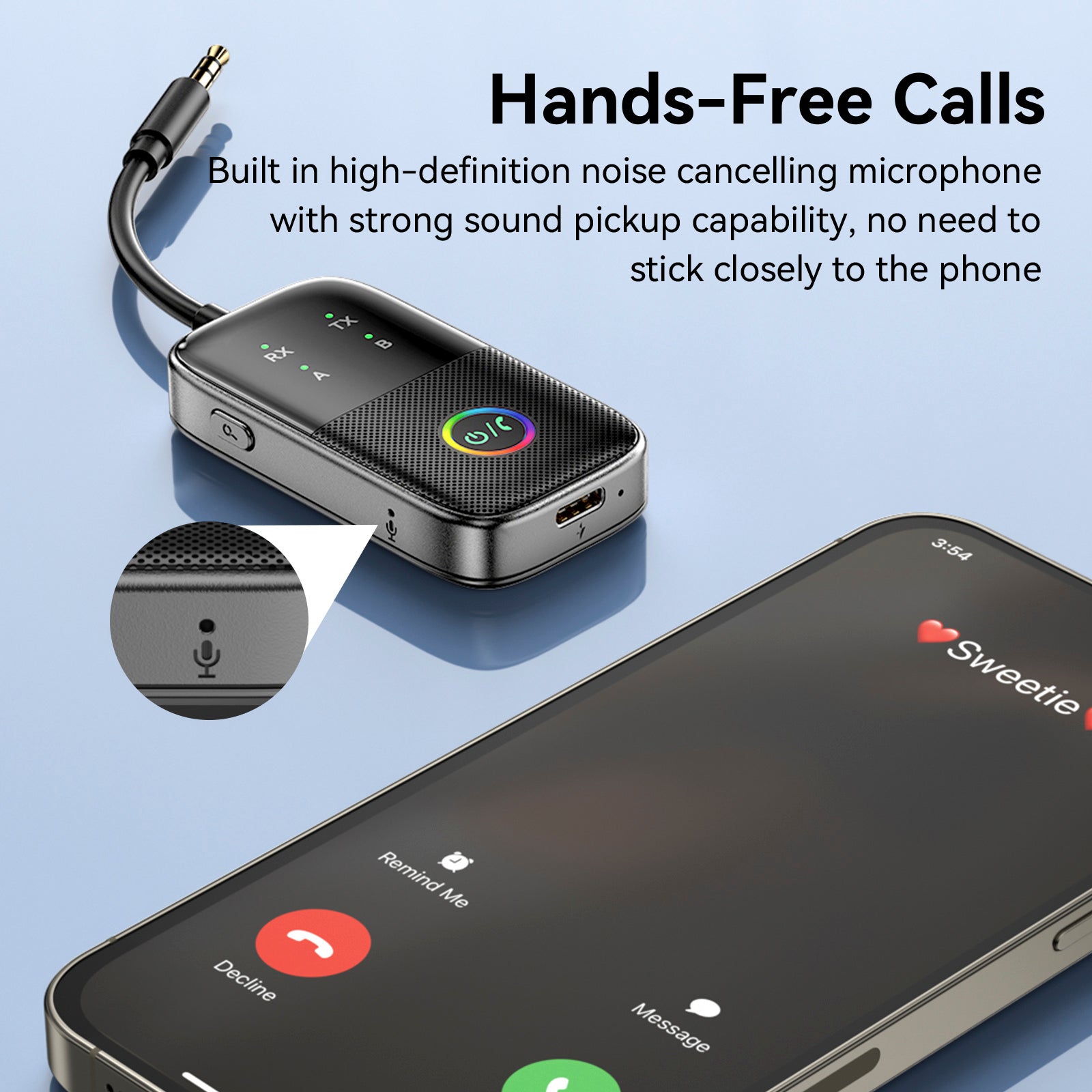 Bluetooth mottaker sender to-i-ett aux bil håndfri adapter to-to-to