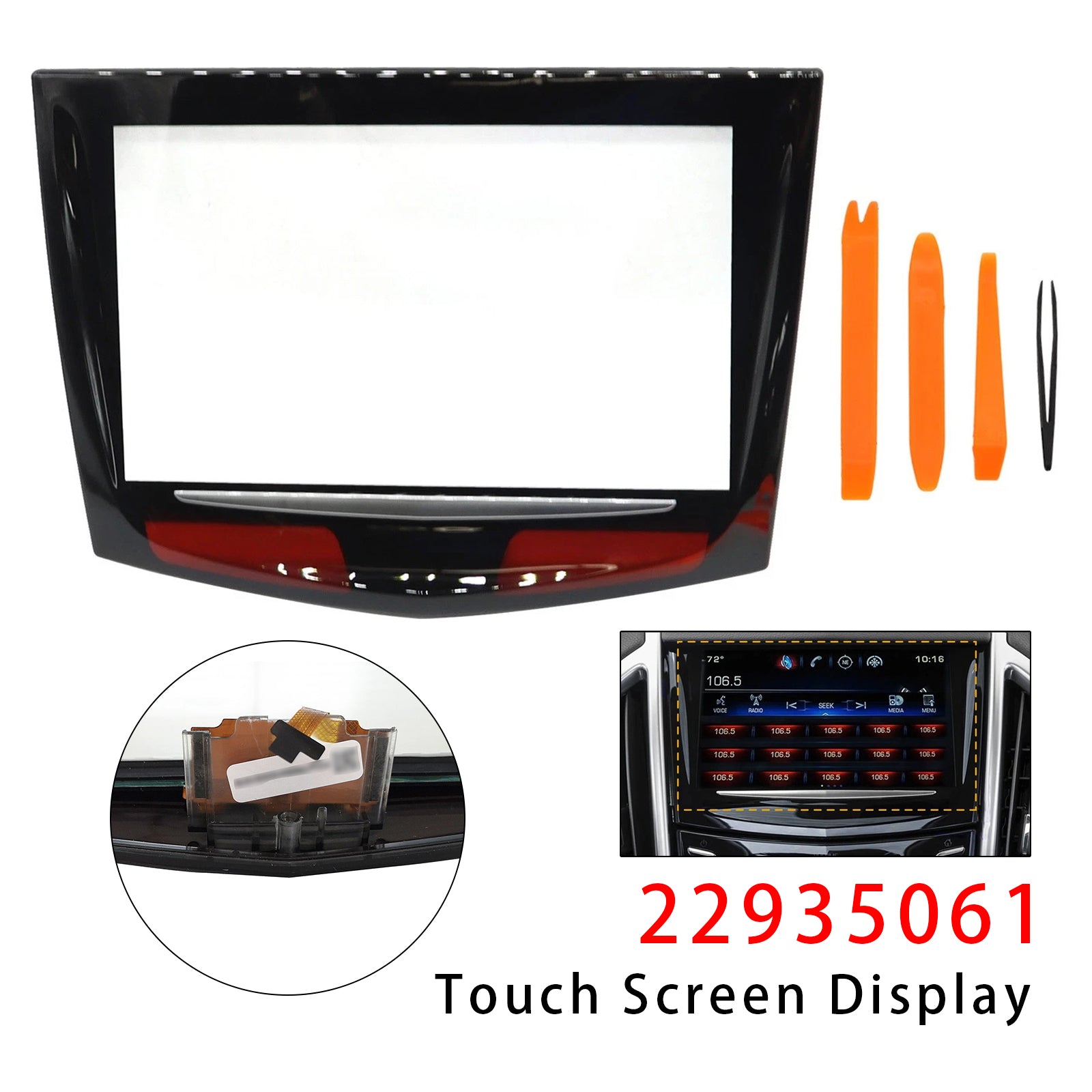 Touch Screen +Tools For Cadillac CTS V ATS SRX XTS CUE Radio Display 2013-2017