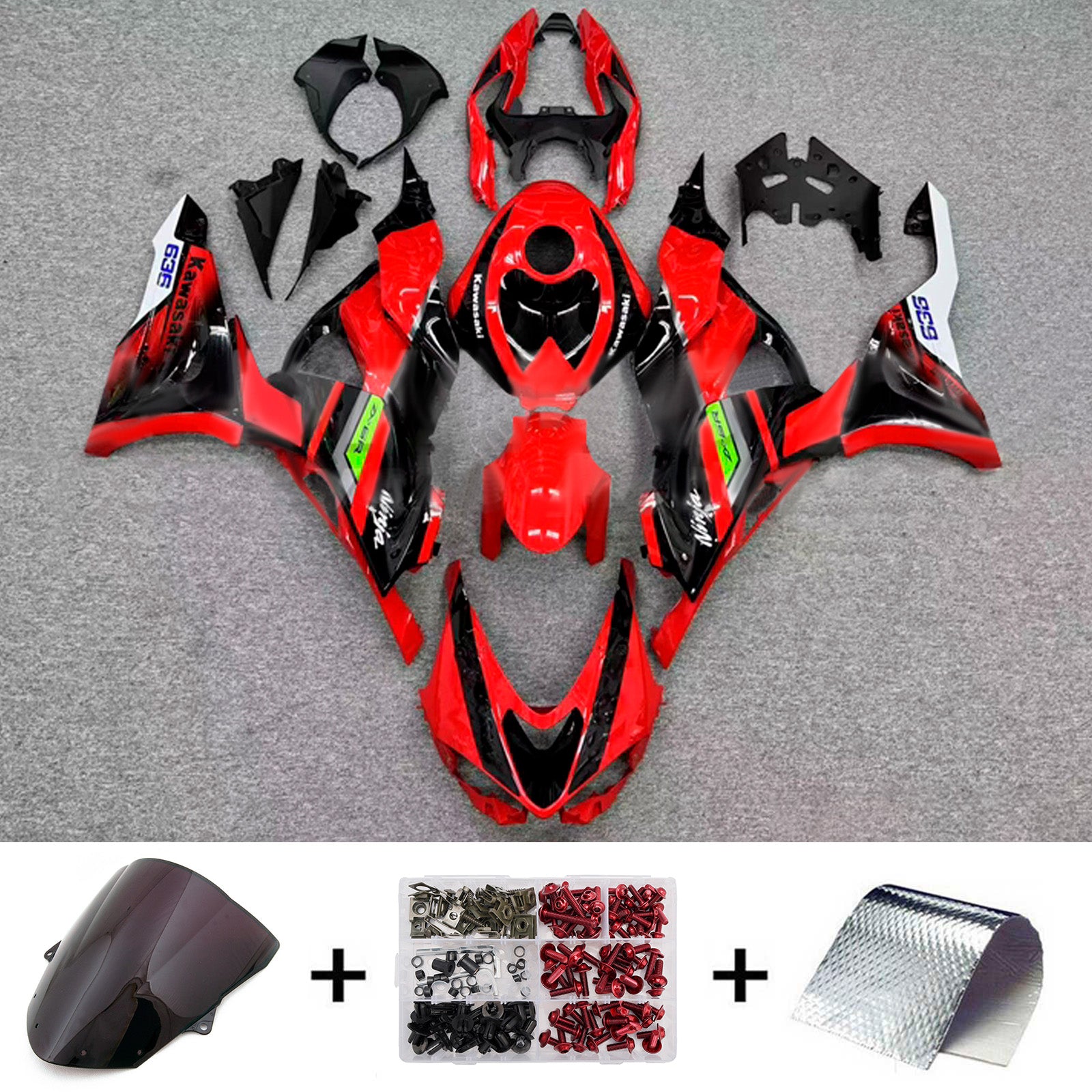 Kit carenatura iniezione carrozzeria in plastica ABS adatta per Kawasaki ZX-6R 2024-2025
