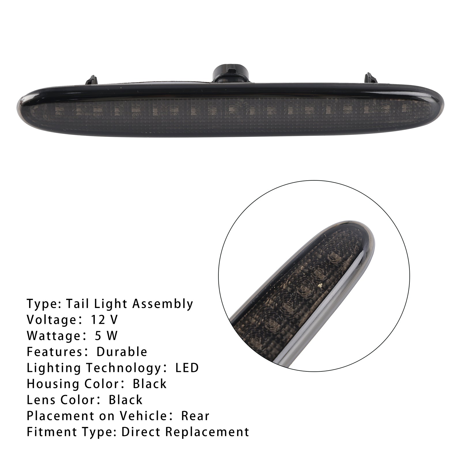 2006-2009 Pontiac Solstice GXP LED 3. tretie brzdové zastavovacie svetlo lampa 28k čierna
