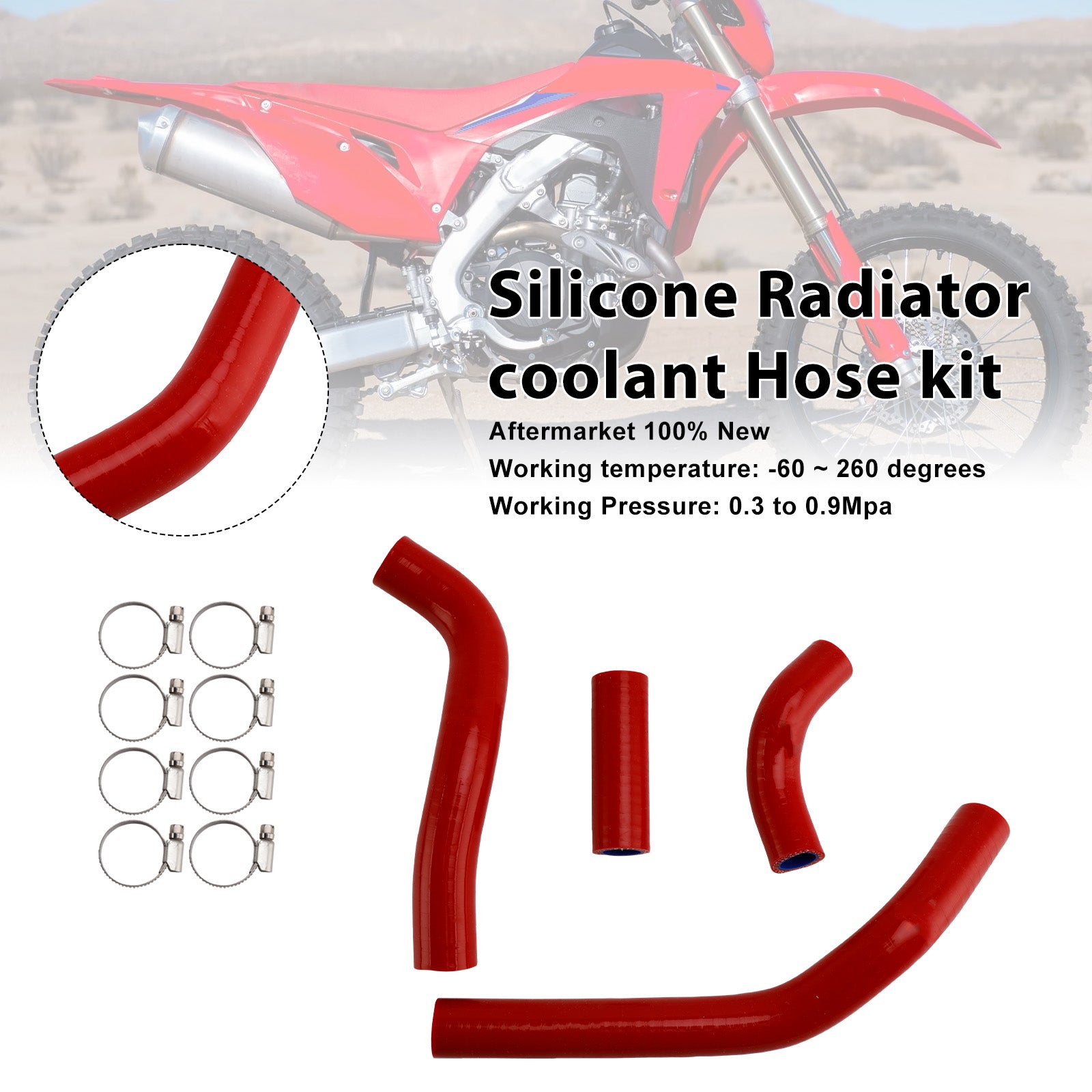 Silicone Radiator coolant Hose kit Fit For Honda CRF450R RX RWE 21-25