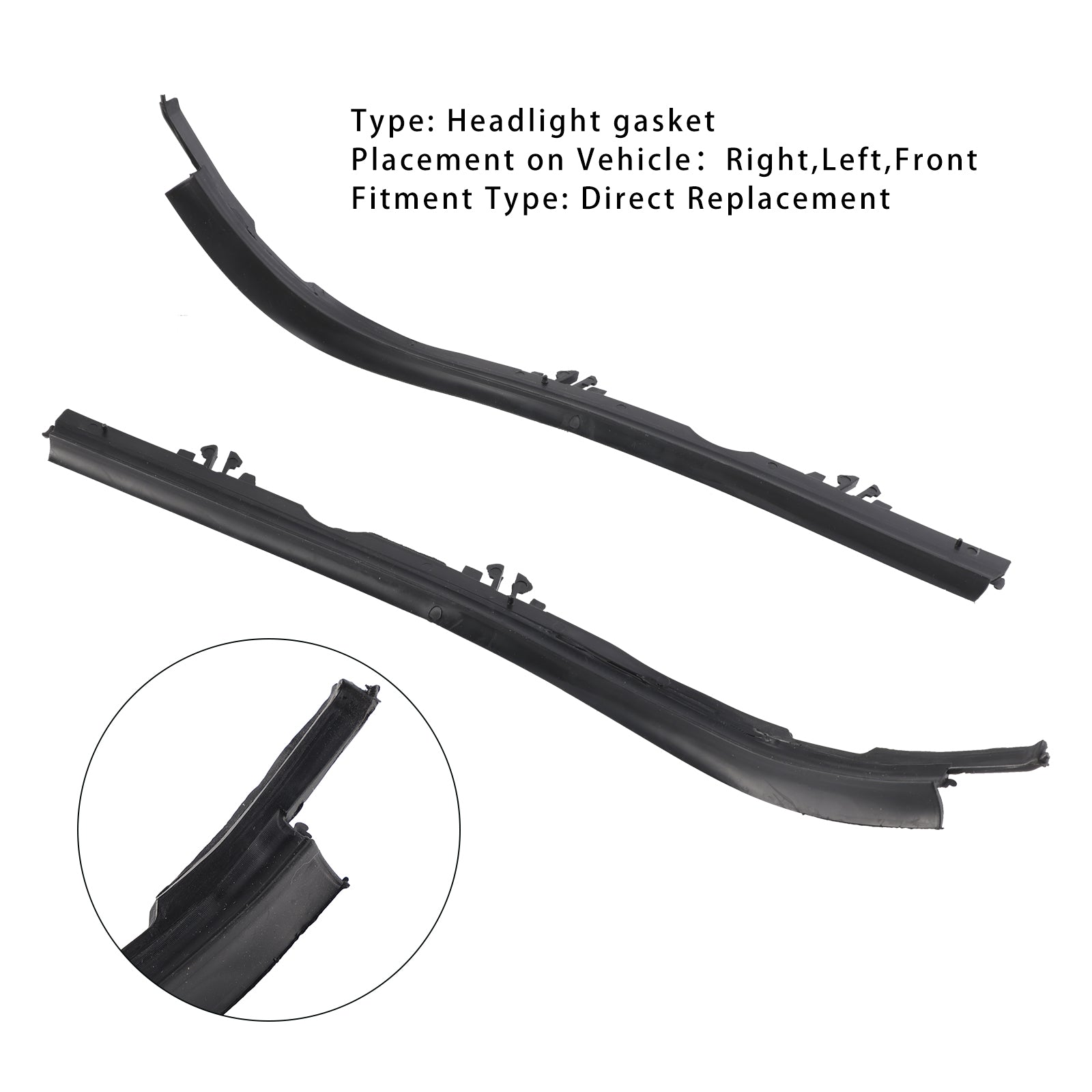 1996-1999 BMW 5 E39 Front Upper Headlight Gasket Seal Left&Right