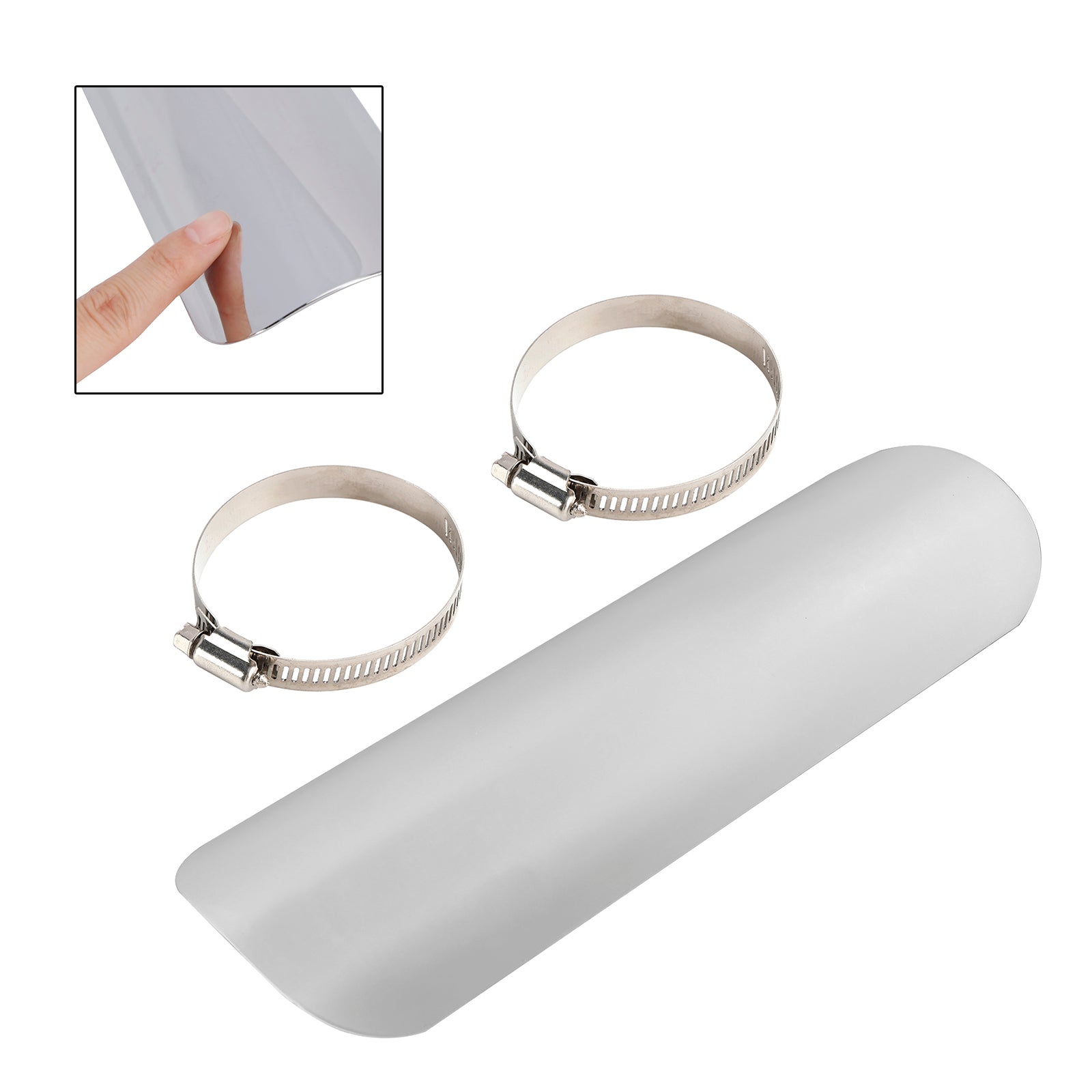 Oceľový výfukový tlmič potrubie Teplo deflektor chróm pre motocykel Secootter zatemnený